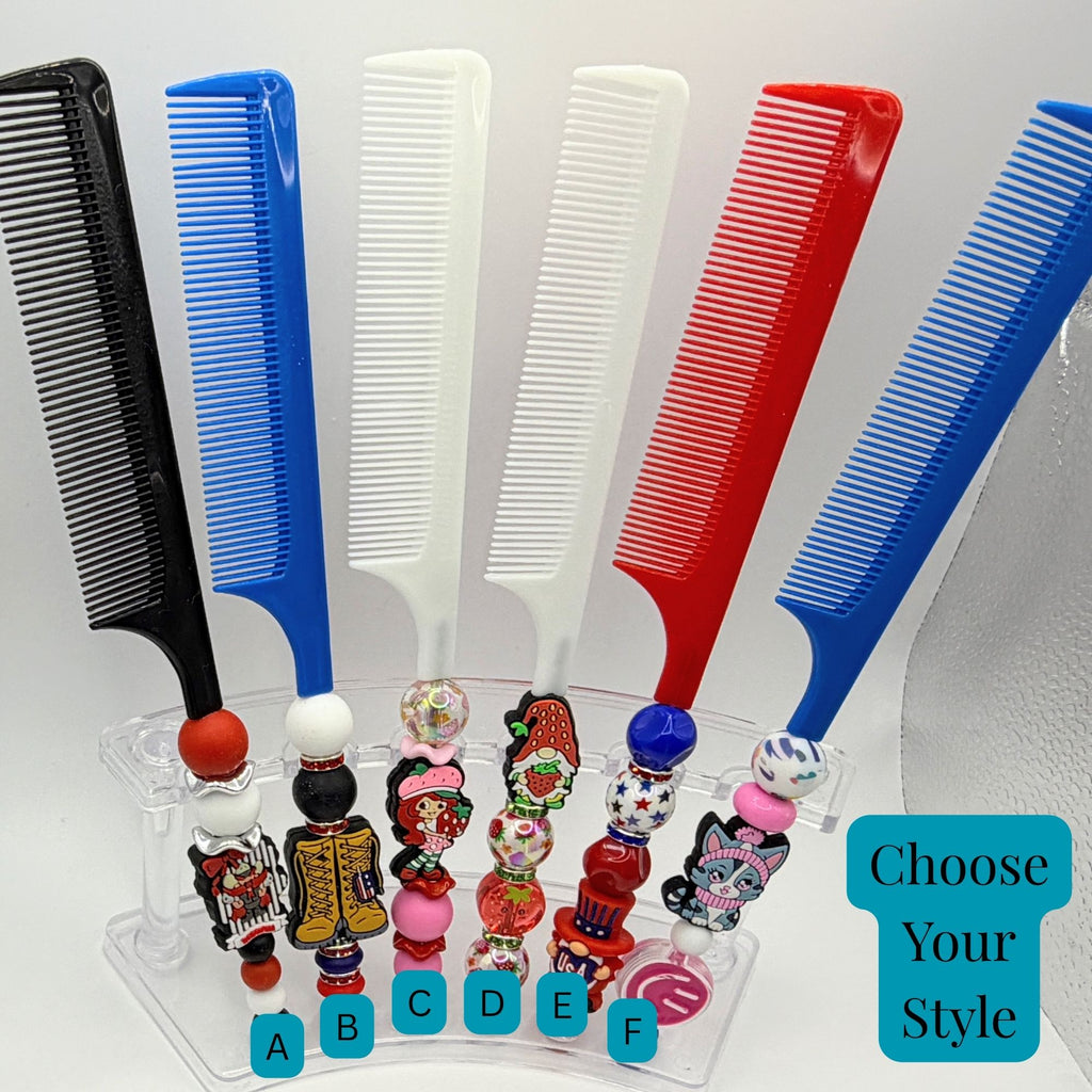 Beaded Fine-Tooth Comb | Handmade Styling Comb | Choose Your Style A-K