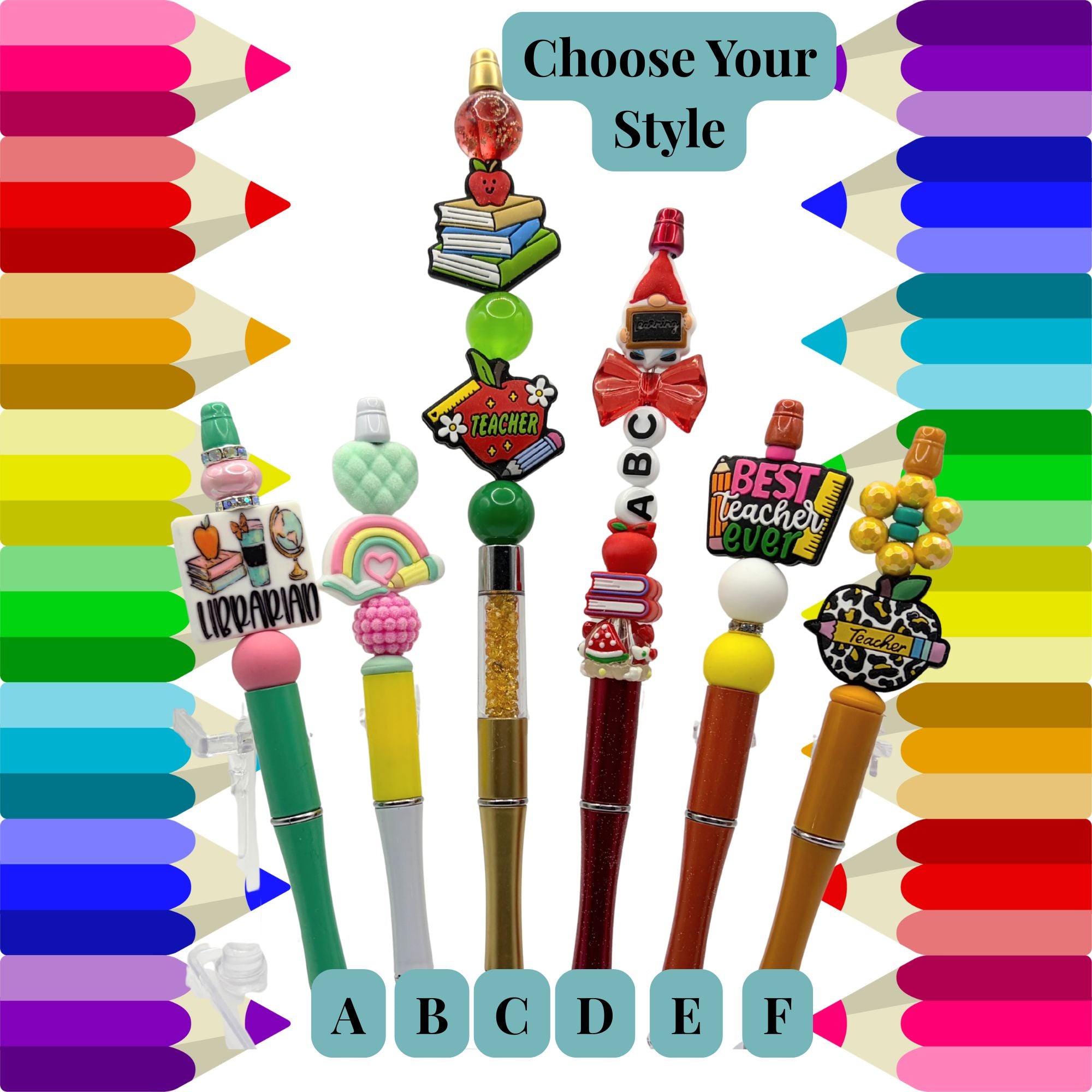 Teacher Beaded Pen Collection – Handmade Teacher Gift Pens – Back to School & Teacher Appreciation