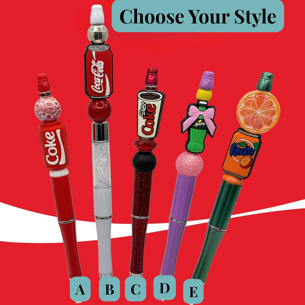Coca-Cola Family Beaded Pen Collection – Coke, Diet Coke, Sprite & Fanta Handmade Pens