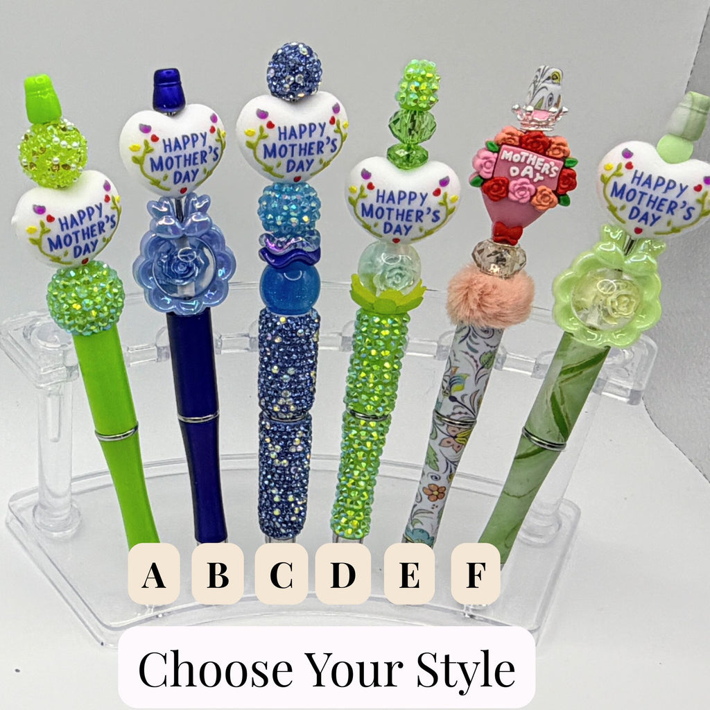 Mother’s Day Beaded Pens – Choose Your Style A–R | Handmade Gift Pens for Mom | Cute Custom Ink Pens