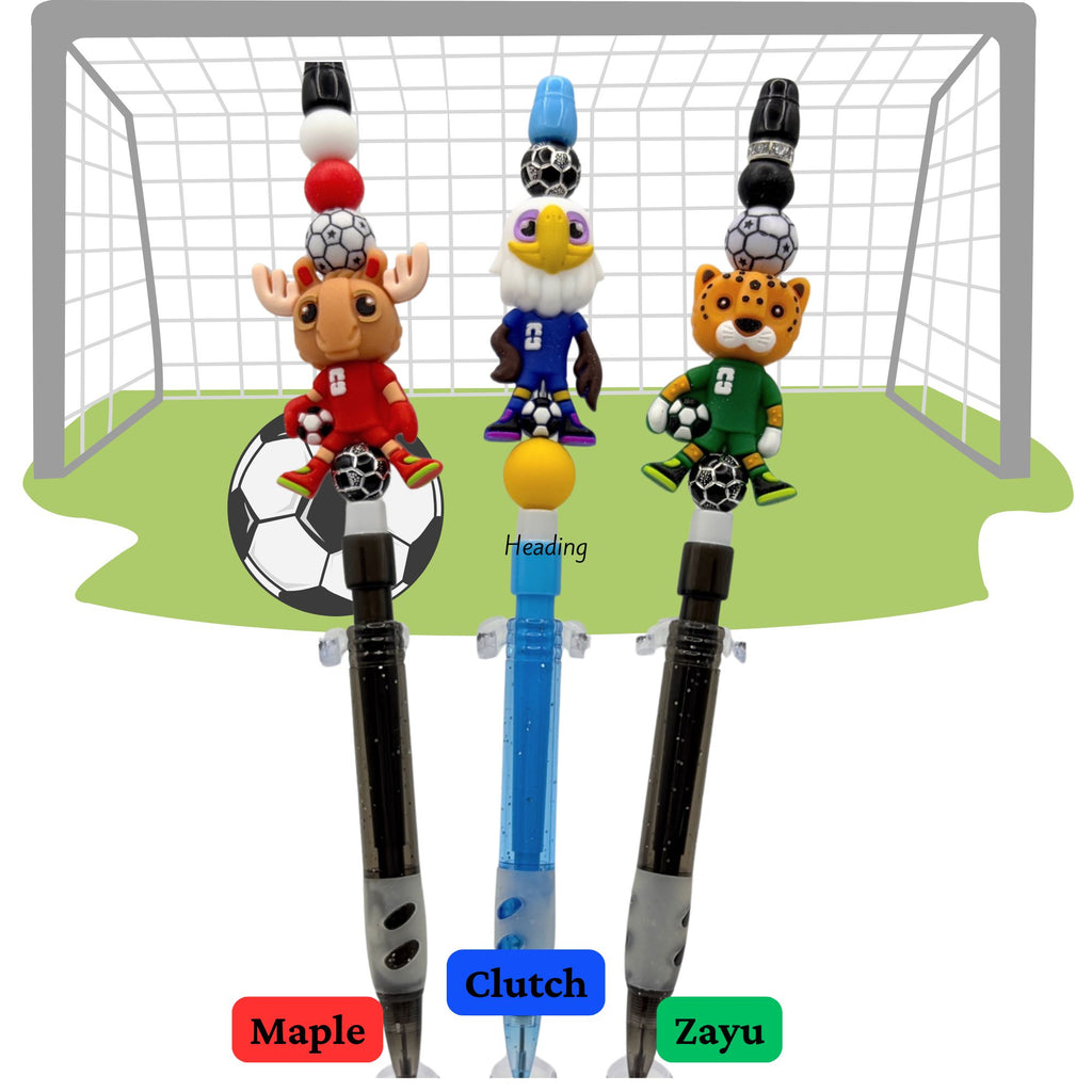 Soccer Mascot Beaded Pencils | Fun Back-to-School Gifts for Soccer Fans