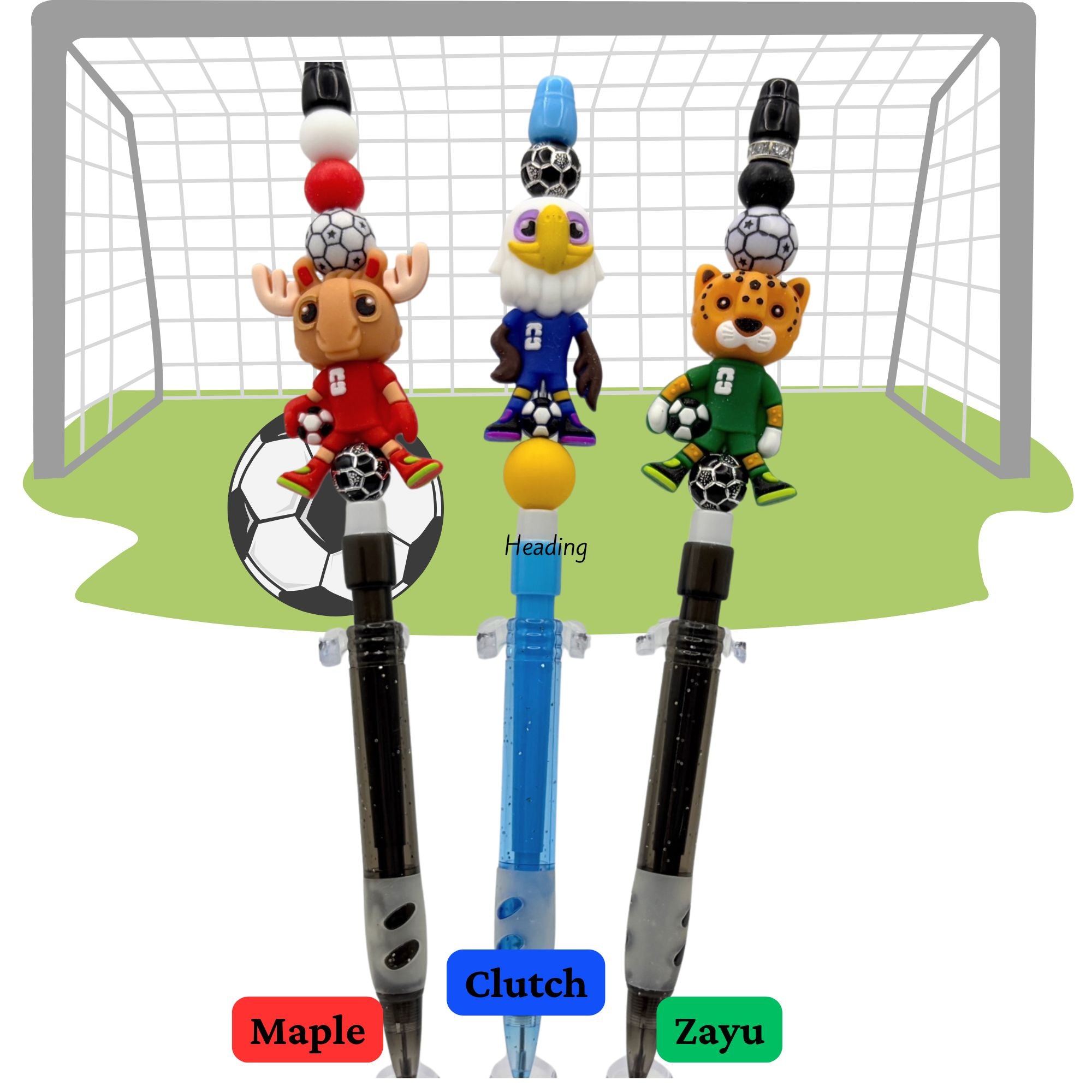 Soccer Mascot Beaded Pencils | Fun Back-to-School Gifts for Soccer Fans