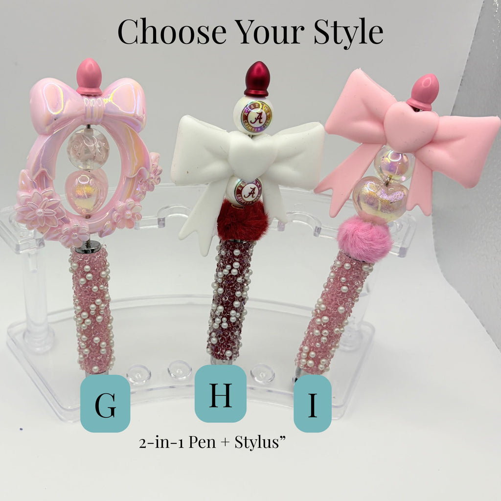 Beaded Stylus Pen – Touchscreen + Ink Pen Combo | Choose Your Style (A–F)