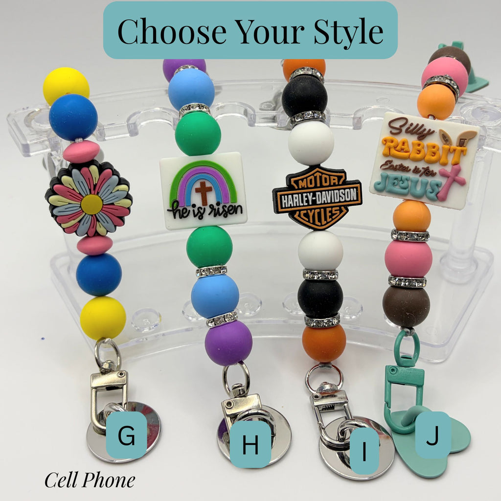Beaded Cell Phone Straps – Choose Your Style A–M | Cute Wrist Straps for iPhone & Smartphones | Handmade Phone Accessories