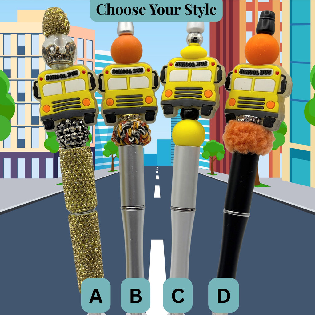 School Bus Beaded Pen – Teacher & Bus Driver Gift | Back to School Pen