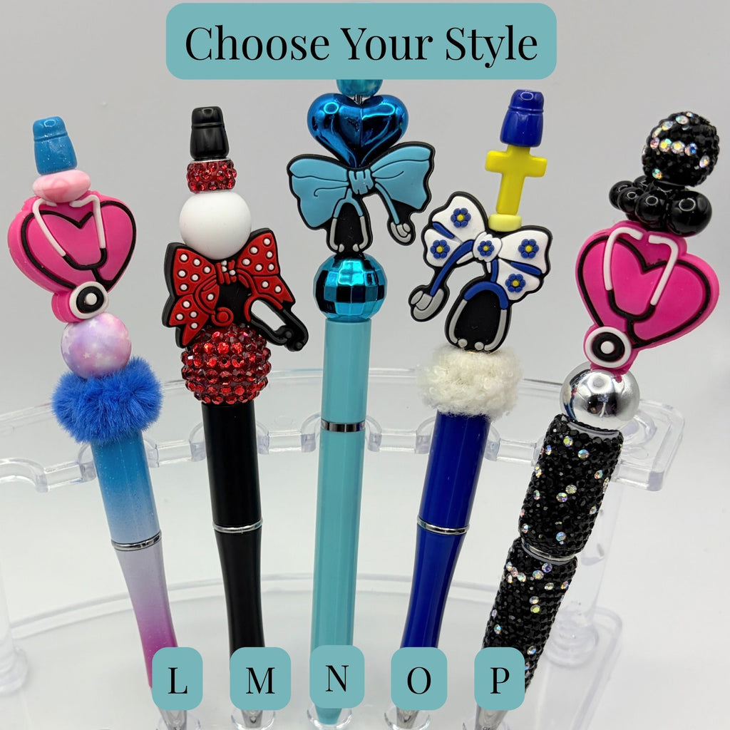 Jobs & Professions Beaded Pens | Teacher, Nurse, Dental, & School Staff Gifts | Choose Your Style A–EE
