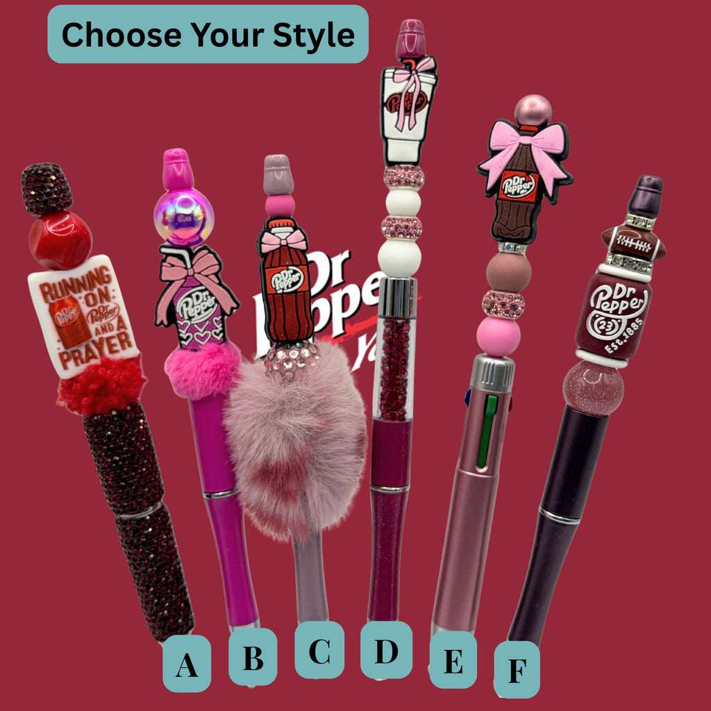Dr Pepper Beaded Pen Collection – Handmade Dr Pepper Inspired Pens