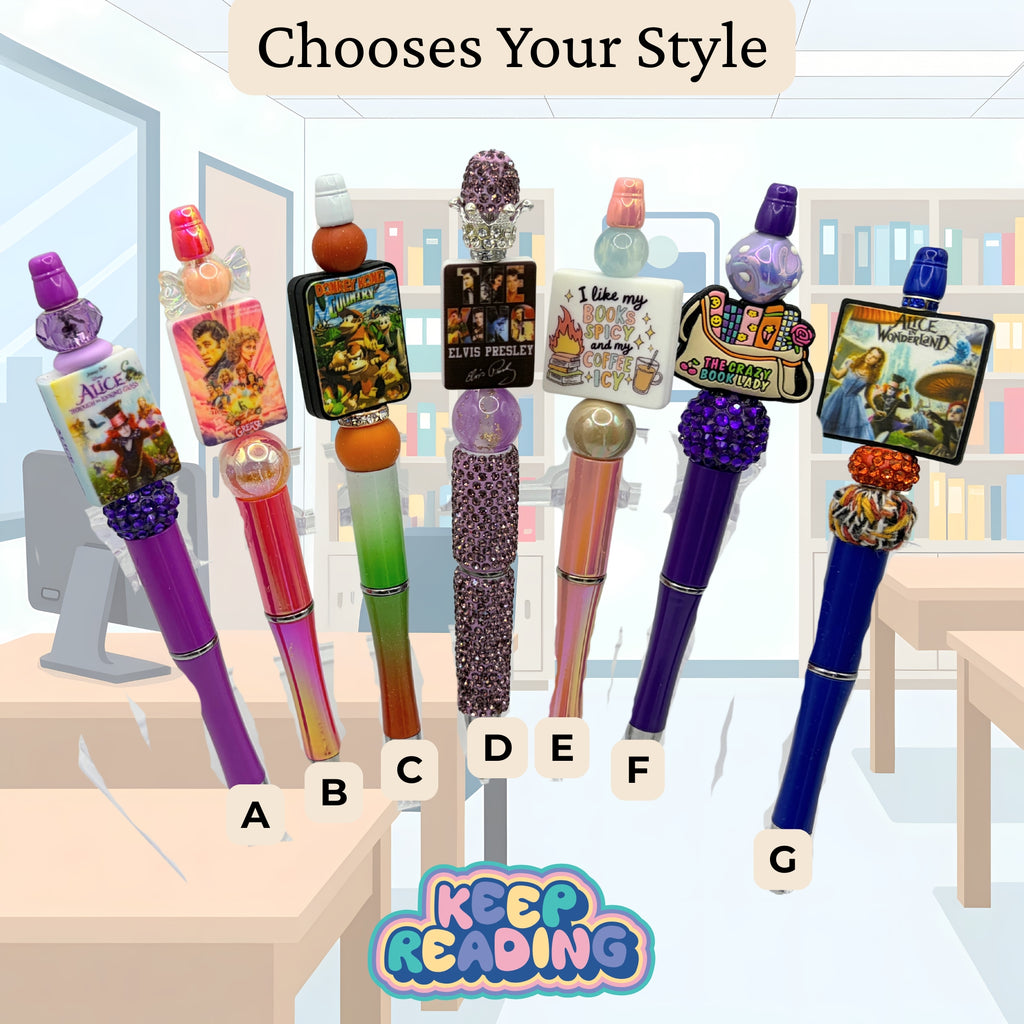 Book Lovers & Library Beaded Pens | Reading Inspired Collection