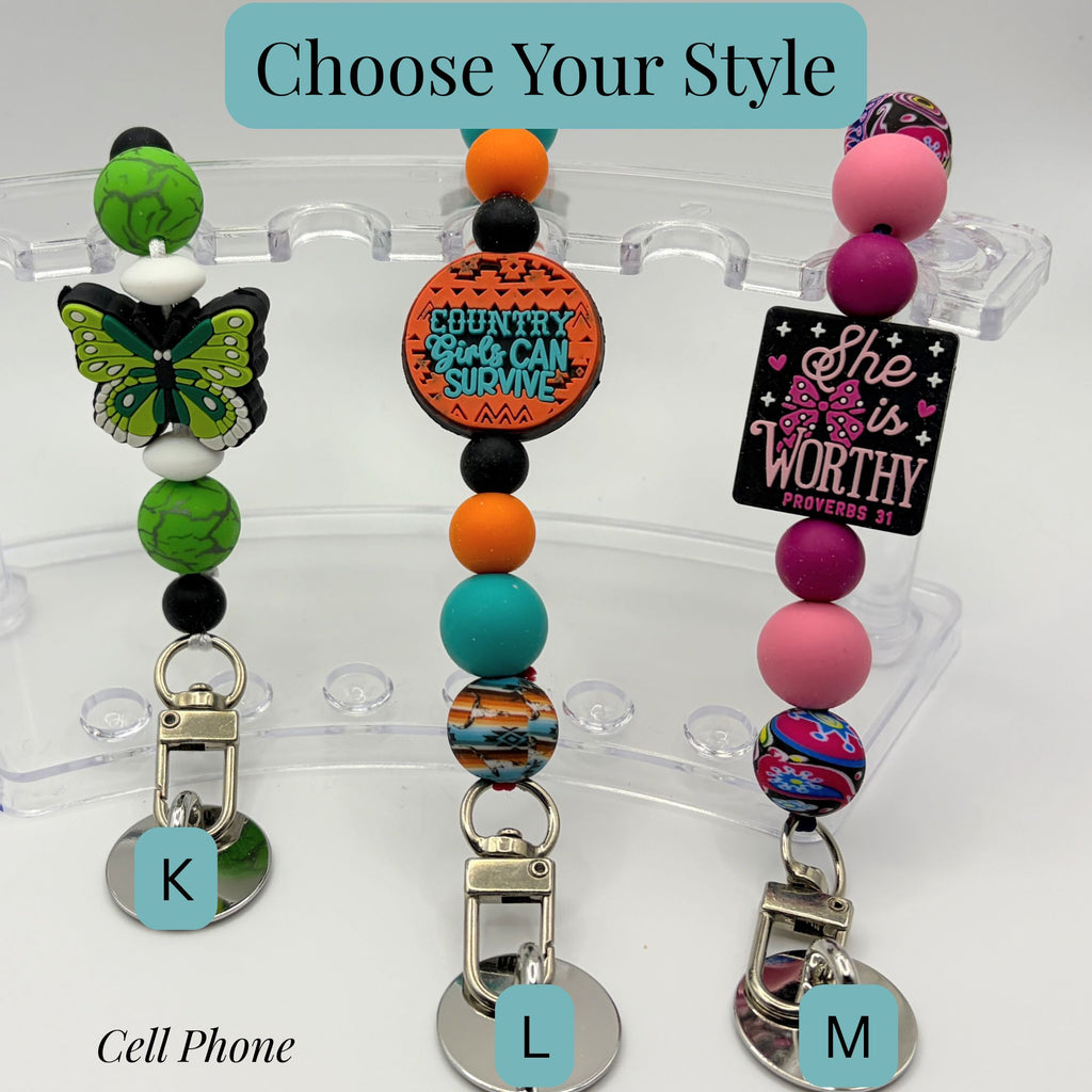 Beaded Cell Phone Straps – Choose Your Style A–M | Cute Wrist Straps for iPhone & Smartphones | Handmade Phone Accessories