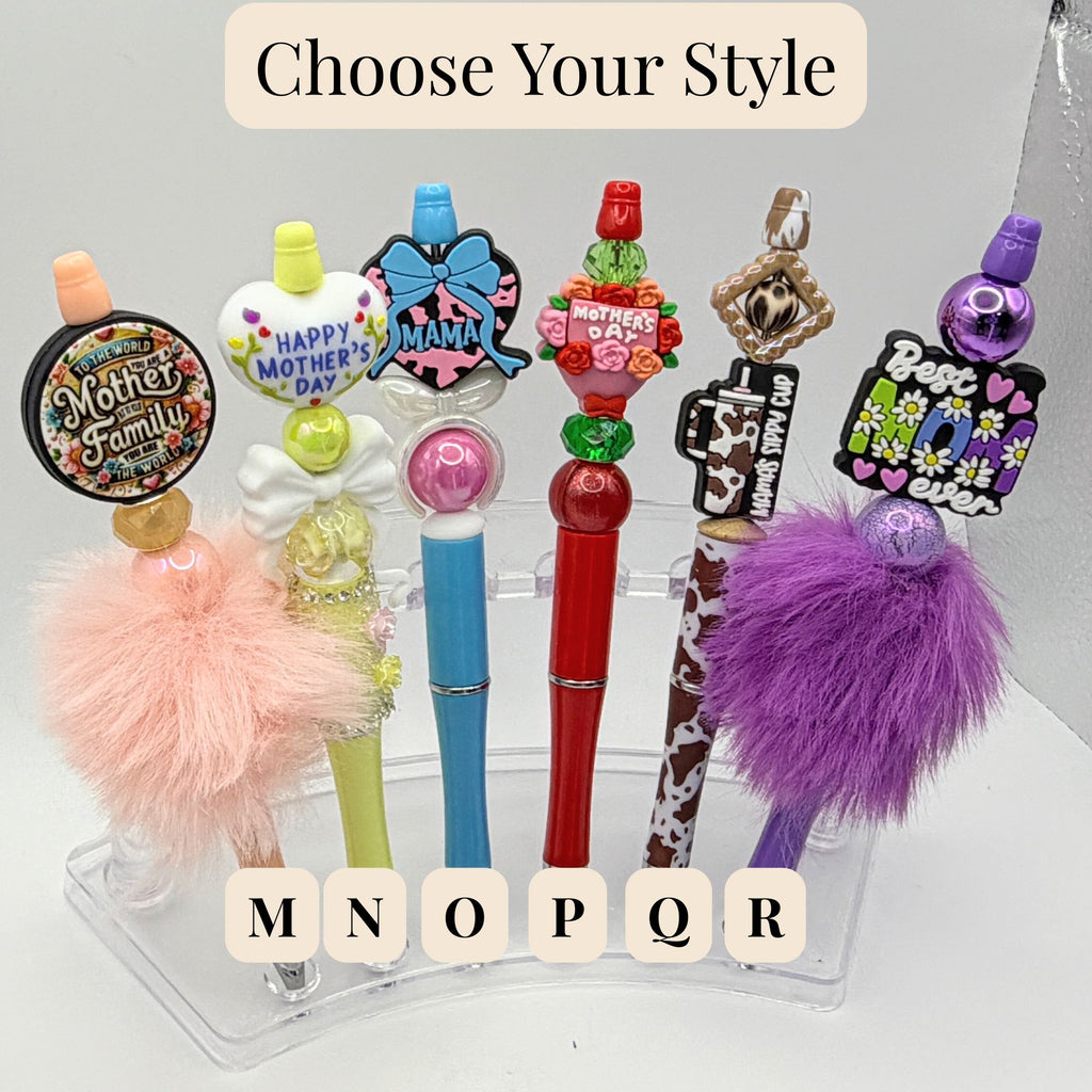Mother’s Day Beaded Pens – Choose Your Style A–R | Handmade Gift Pens for Mom | Cute Custom Ink Pens