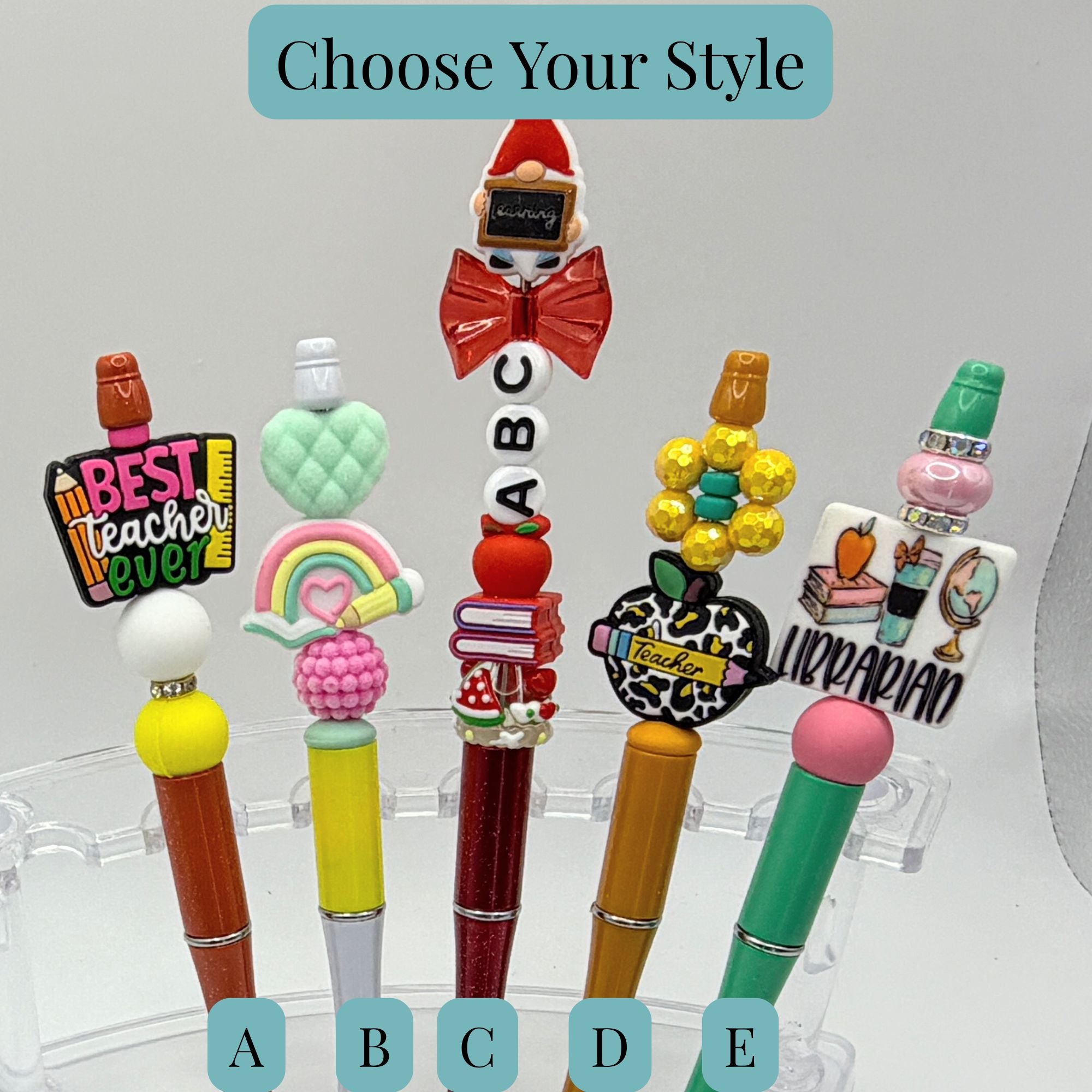School Bus & Lunch Lady Beaded Pen Collection – Teacher Appreciation Gift – Back to School Pen