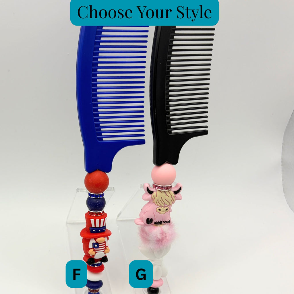 Beaded Wide-Tooth Comb | Handmade Detangling Comb | Choose Your Style