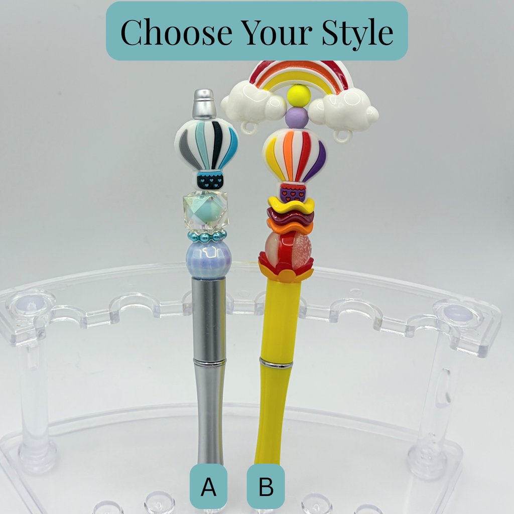Hot Air Balloon Beaded Pens – Colorful Handmade Pens – Cute Gift Pens – Choose Your Style A or B