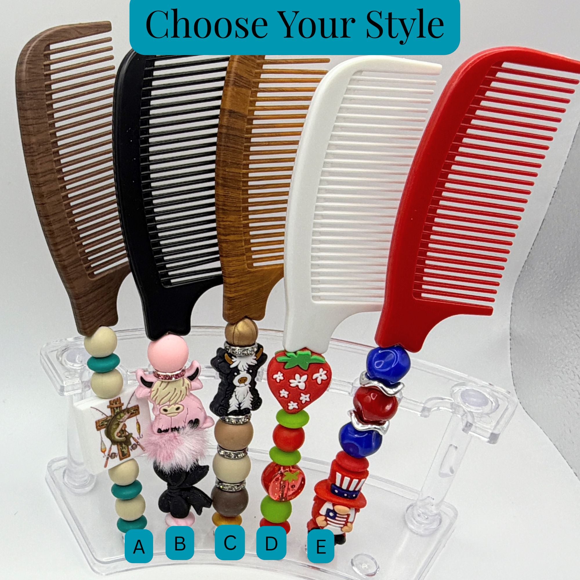 Beaded Wide-Tooth Comb | Handmade Detangling Comb | Choose Your Style