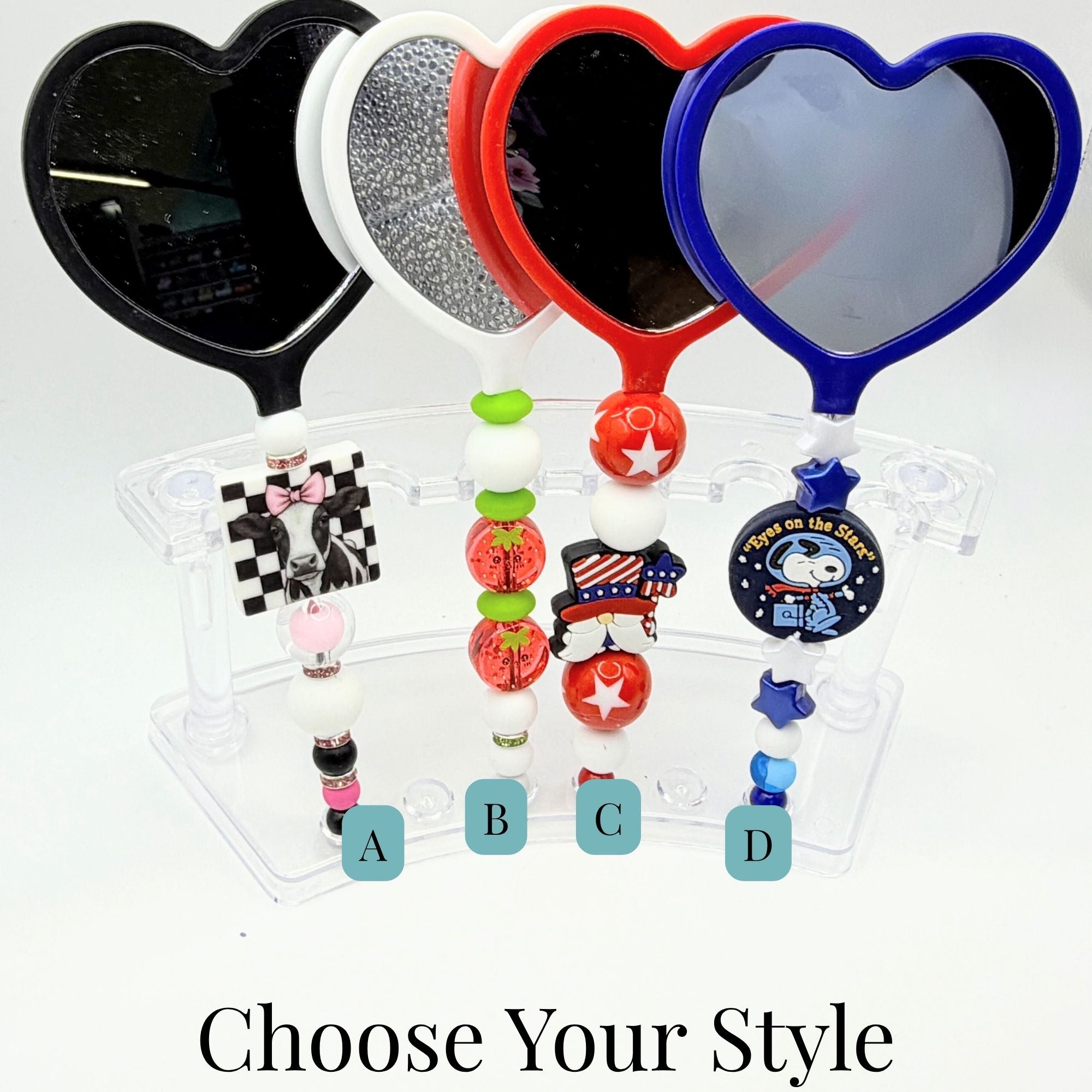 Beaded Hand Mirror – Standard Size | Choose Your Style A–D