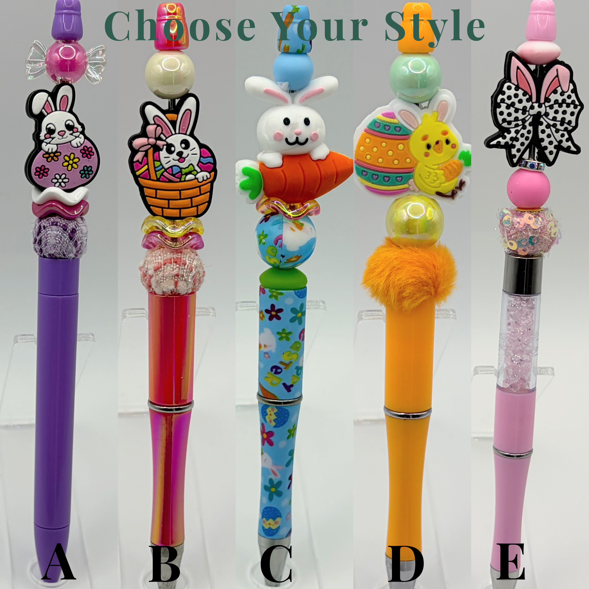 Easter Bunny Pens – Choose Your Style (A–E) | Handmade Basket Stuffers