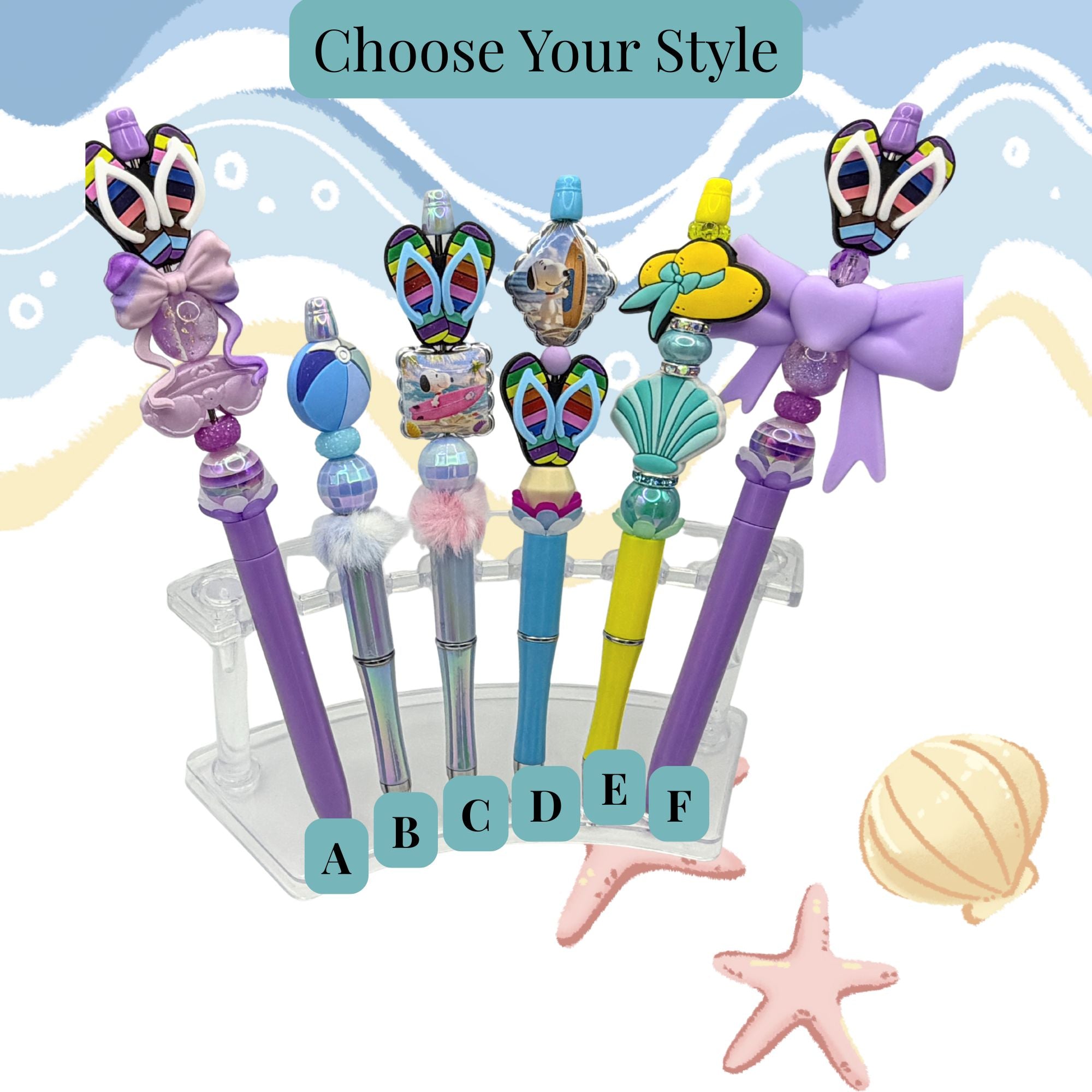Coastal Beach Beaded Pen Collection