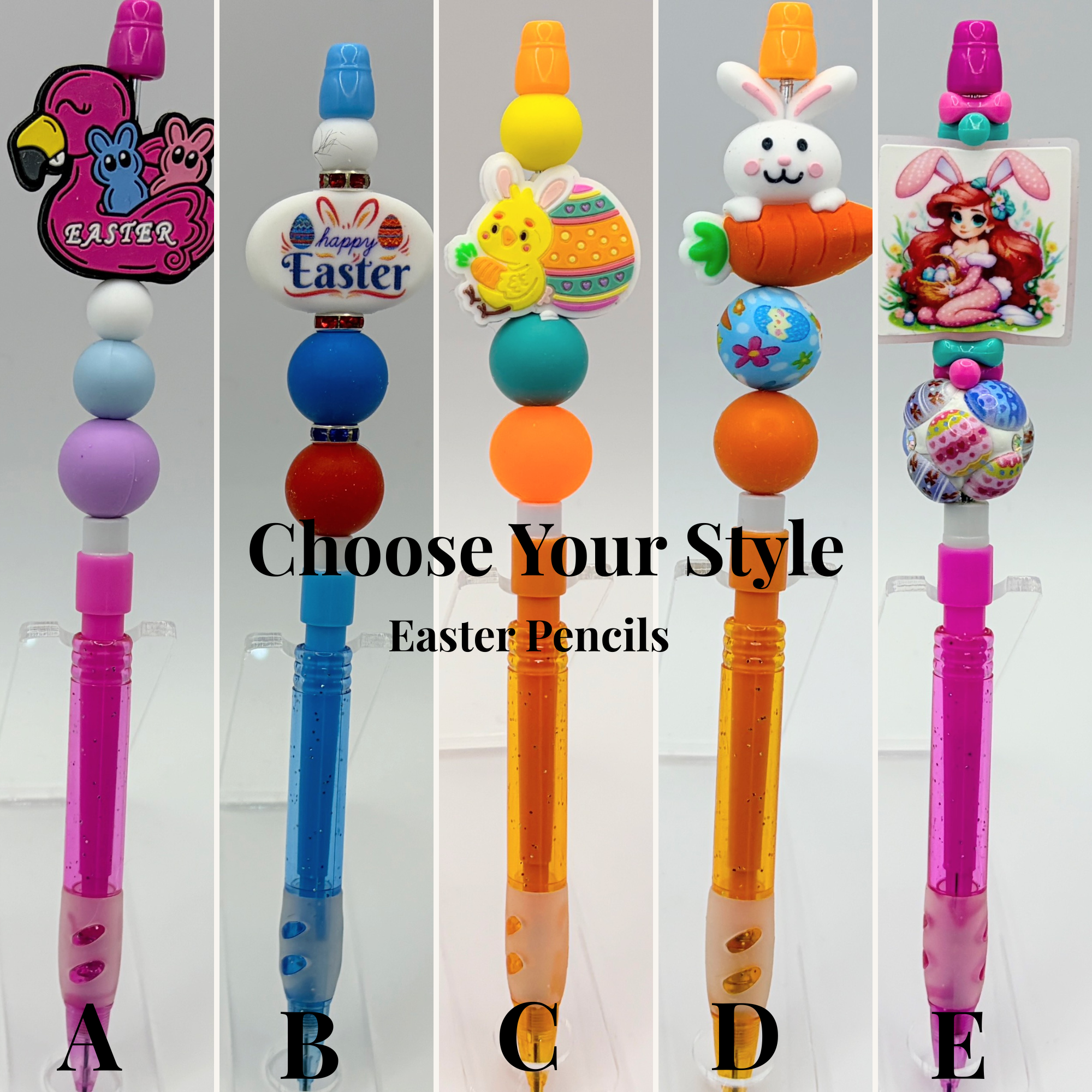 Easter Basket Pencils for Kids – Choose Your Style – Cute Bunny & Spring Designs – Gift Ideas