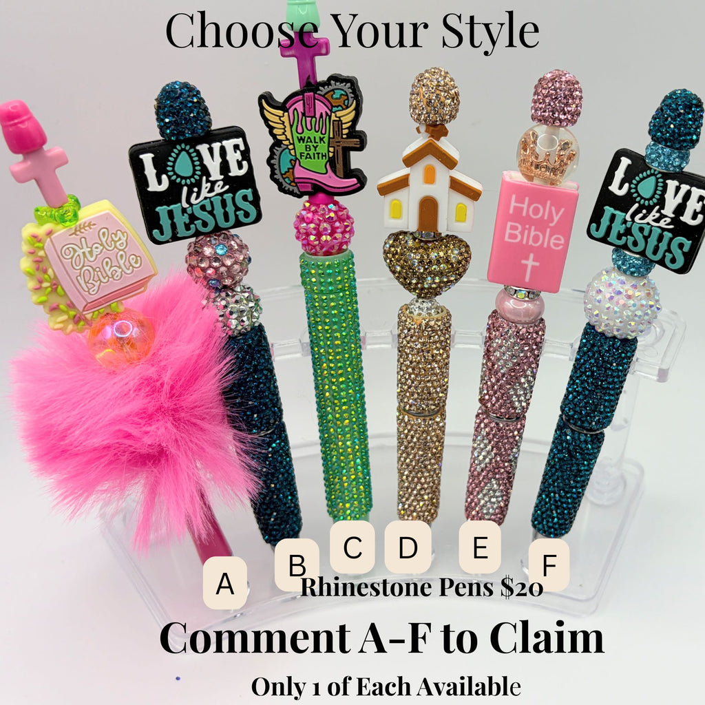 Choose Your Style Faith Rhinestone Beaded Pens | Christian “Love Like Jesus” | Holy Bible | Walk by Faith Pens
