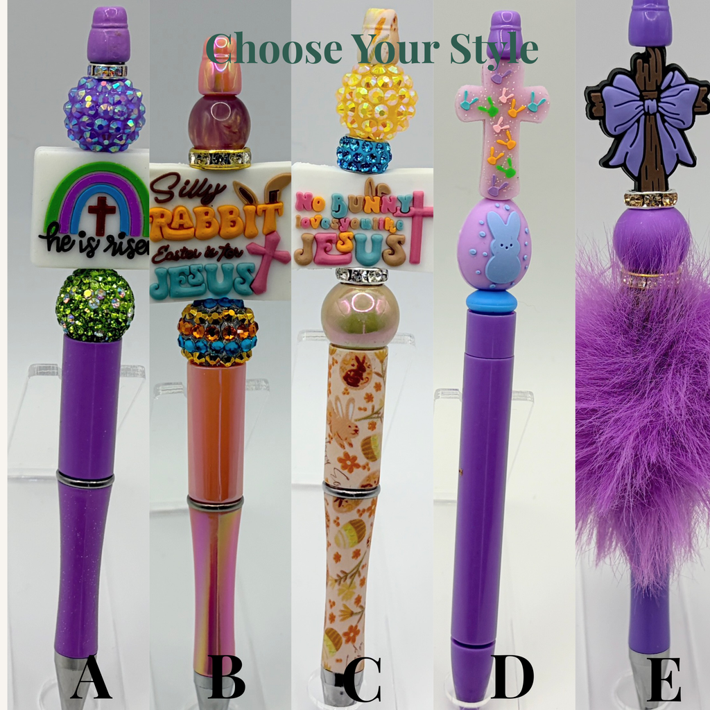 Christian Easter Pens – He Is Risen | Beaded Pens | Choose Your Style