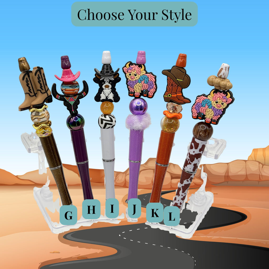 Western Ranch Life Beaded Pen Collection – Choose Your Style A–L