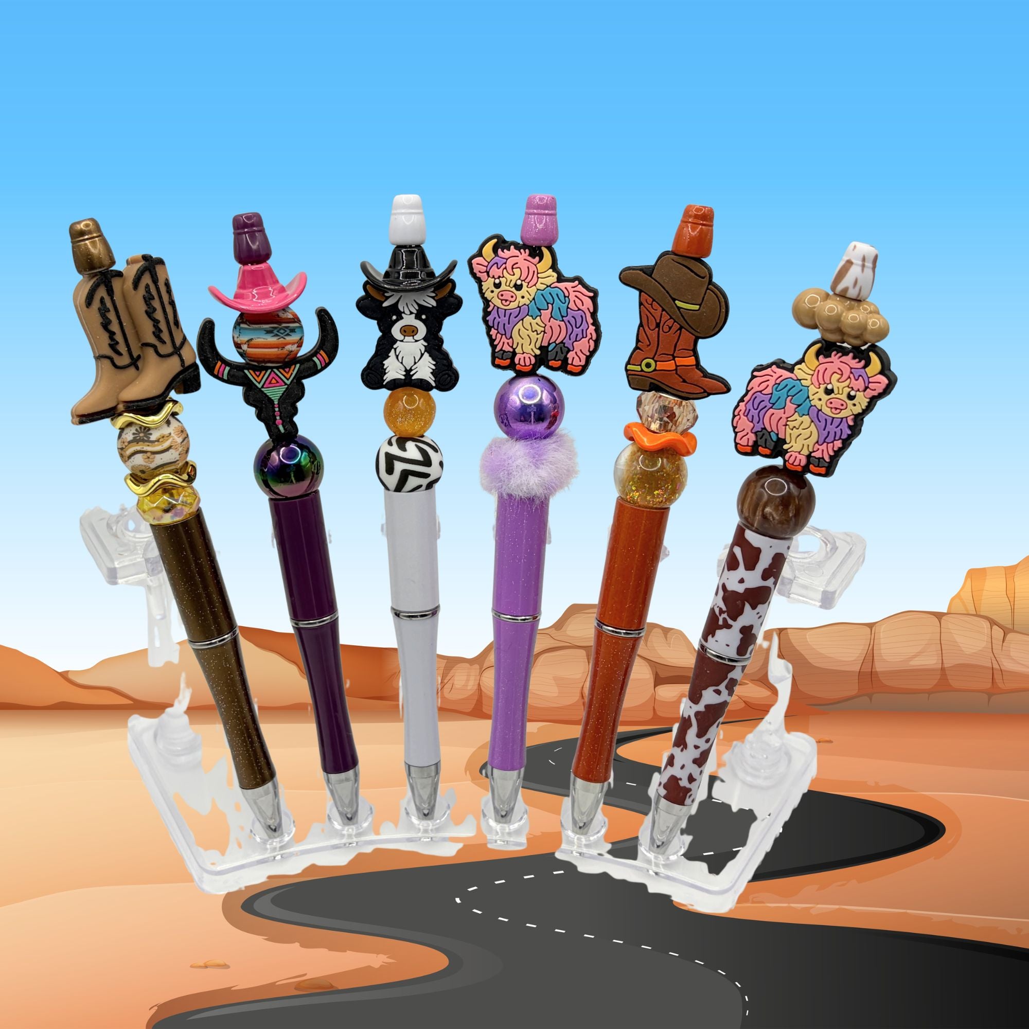 Western Ranch Life Beaded Pen Collection – Choose Your Style A–L