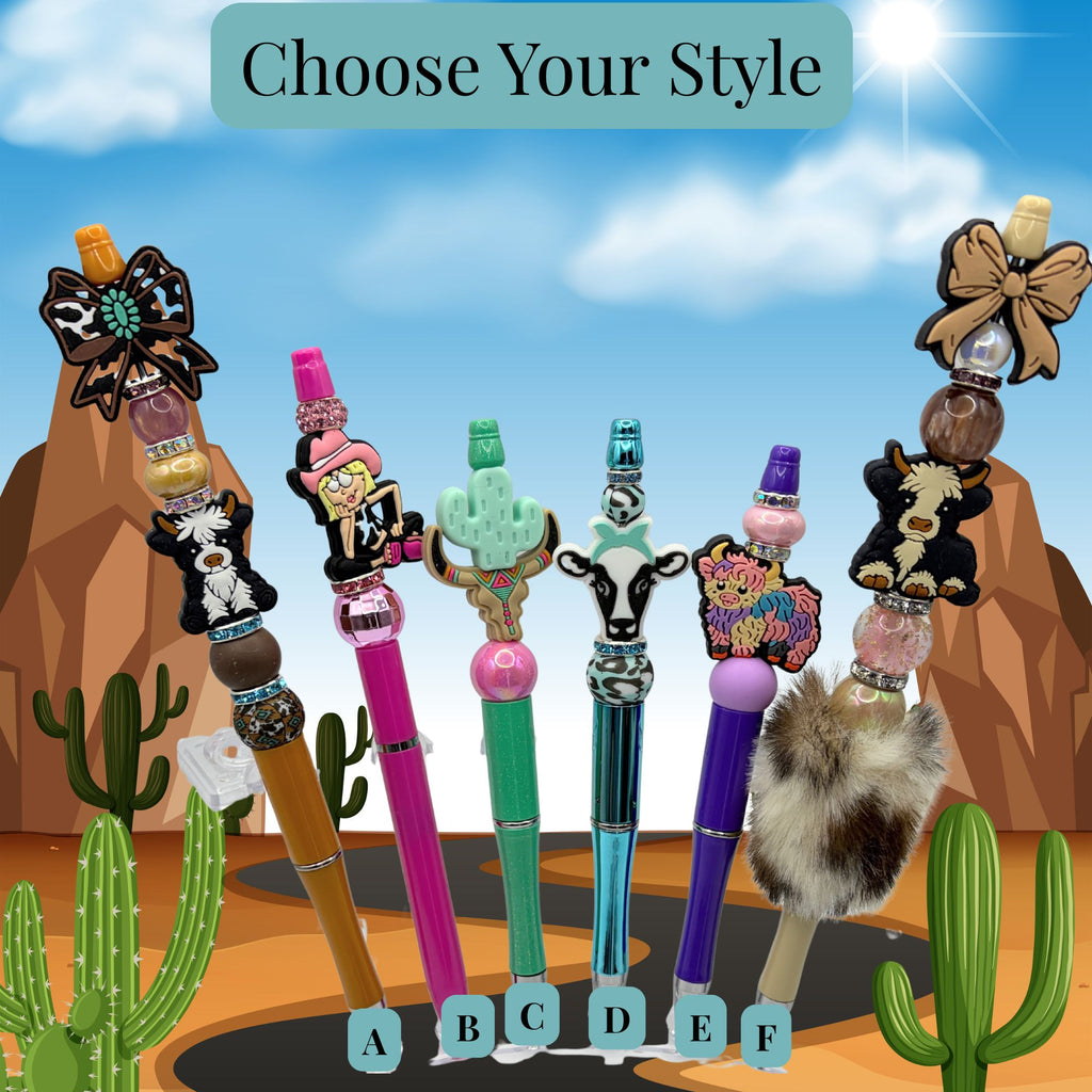 Western Ranch Life Beaded Pen Collection – Choose Your Style A–L