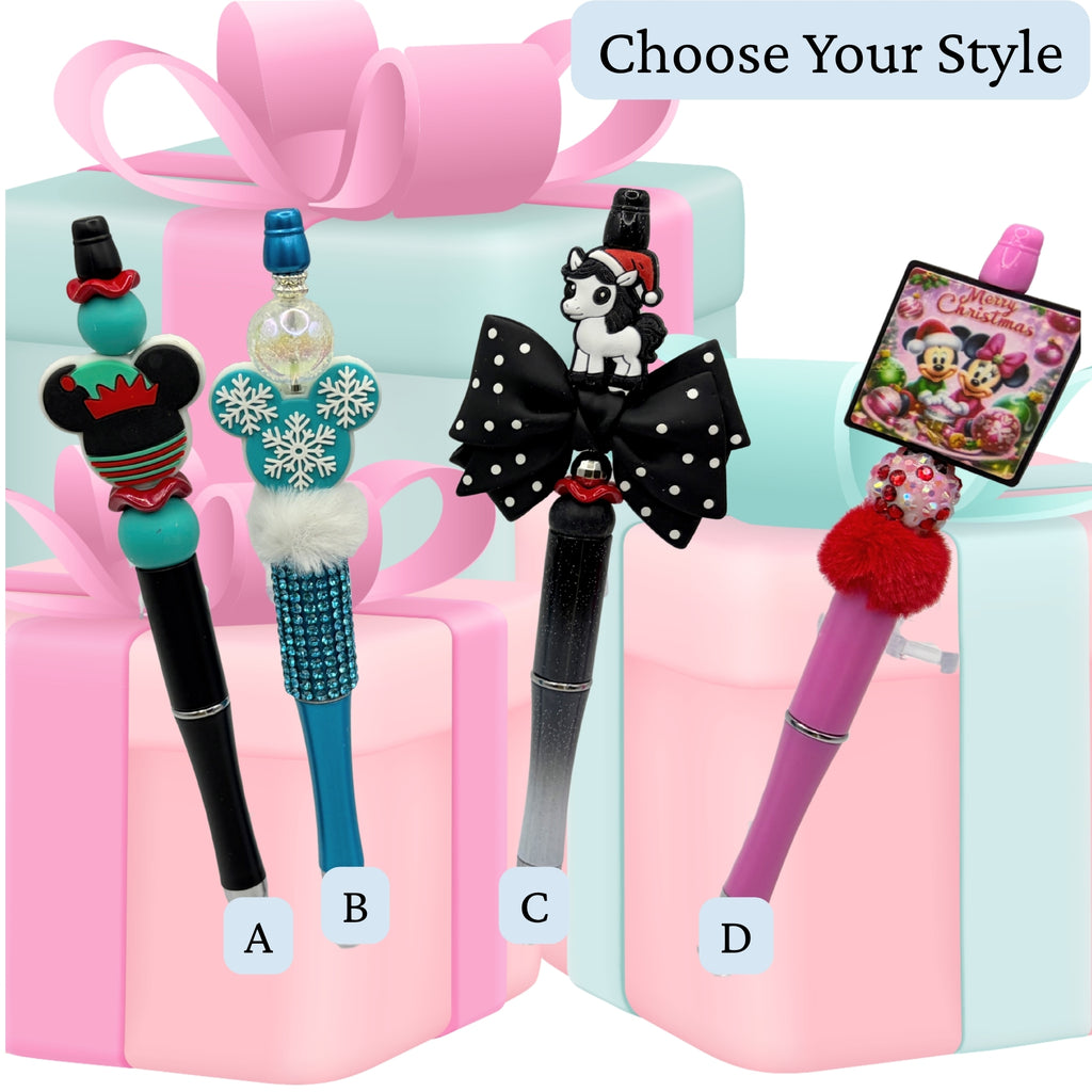 🎄Magical Christmas Beaded Pens – Holiday Character Collection🎄