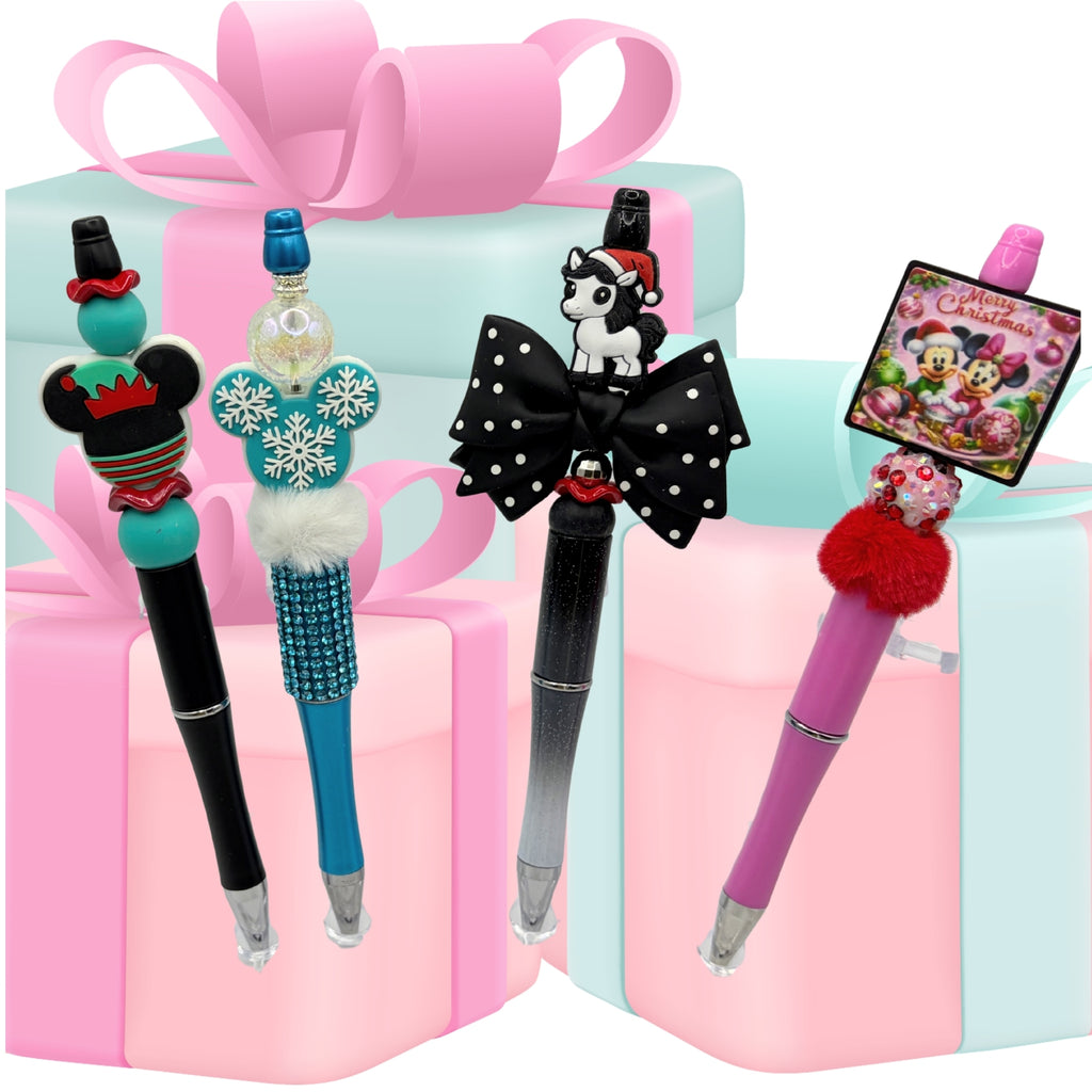 🎄Magical Christmas Beaded Pens – Holiday Character Collection🎄