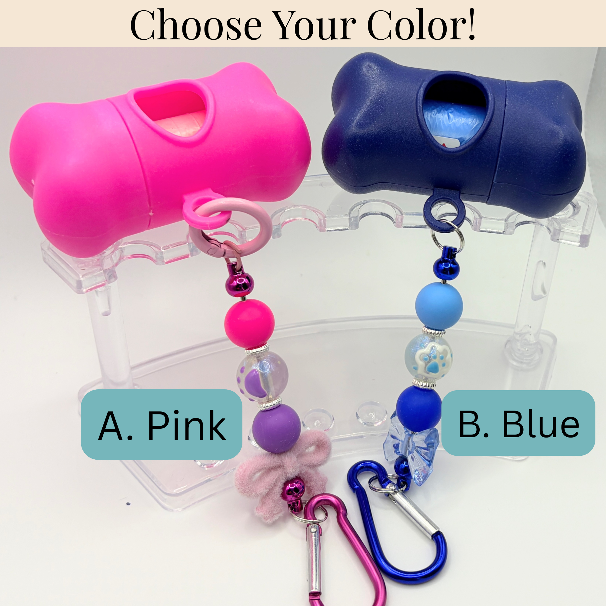 Beaded Dog Waste Bag Holder Keychain | Cute & Functional Pet Accessory