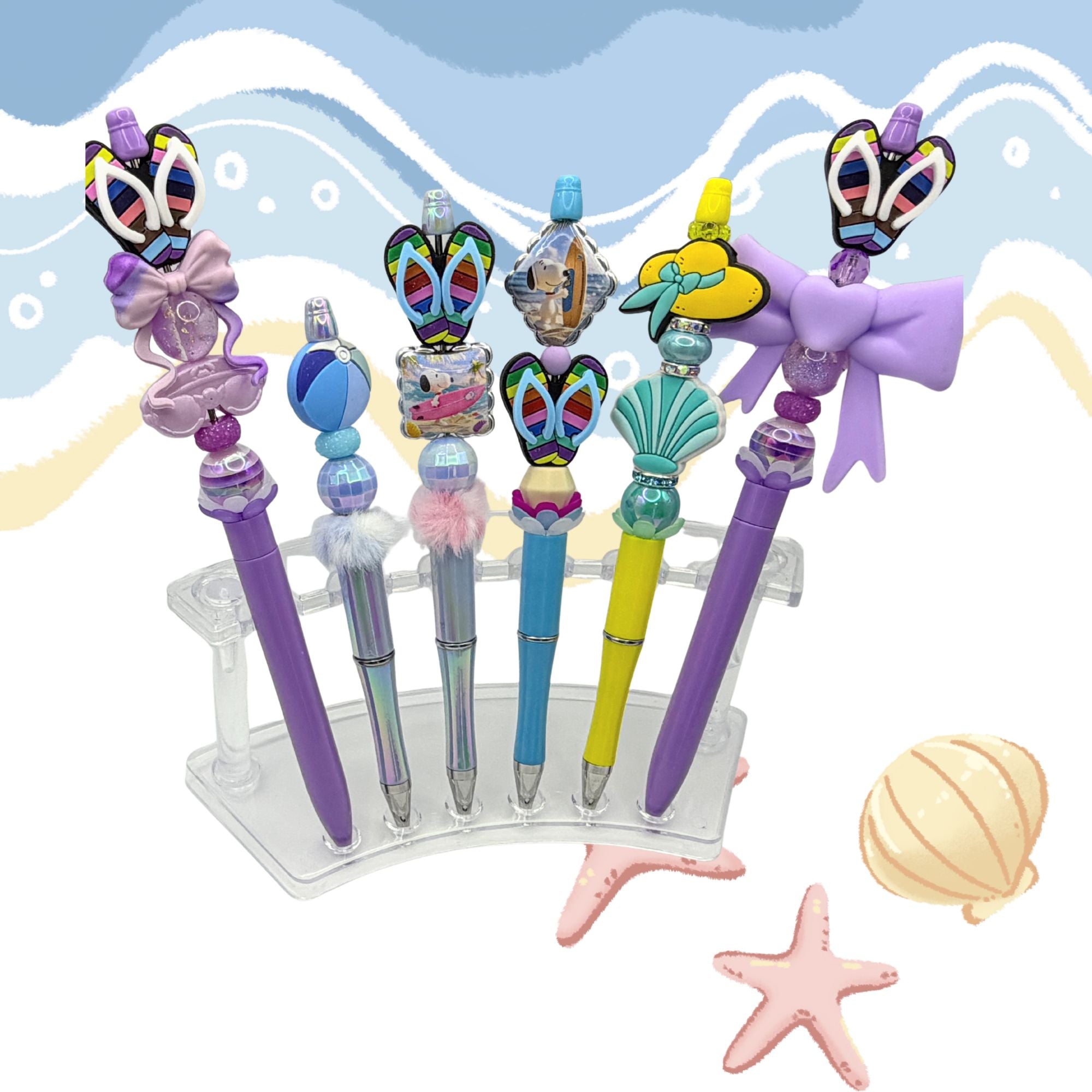 Coastal Beach Beaded Pen Collection