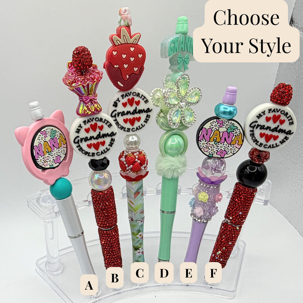 Granny & Grandma Beaded Pens – Choose Your Style A–L | Handmade Gifts for Grandma | Mother’s Day Pens