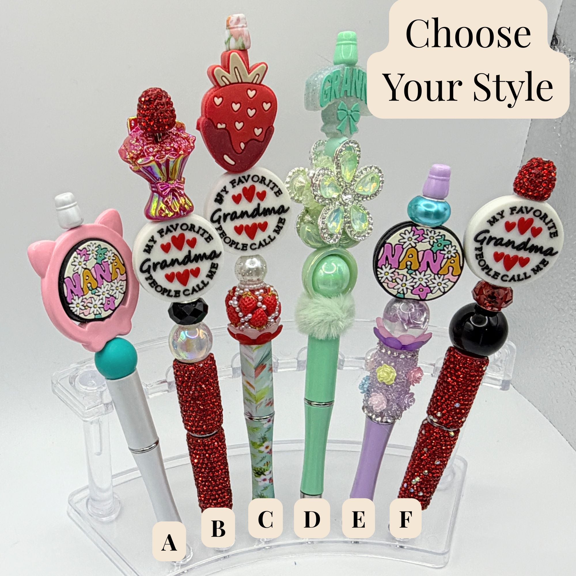 Granny & Grandma Beaded Pens – Choose Your Style A–L | Handmade Gifts for Grandma | Mother’s Day Pens