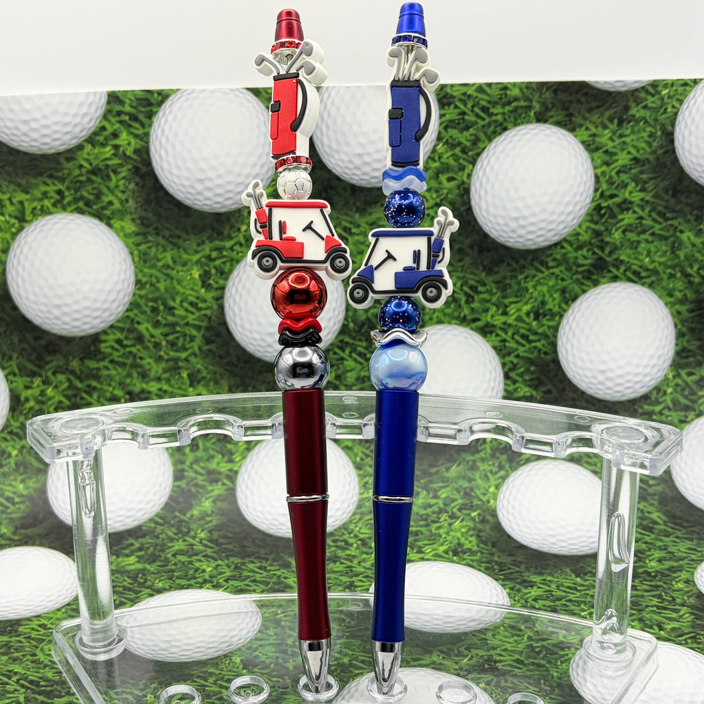 Golf Cart Beaded Pen Collection – Handmade Golf Lover Pens