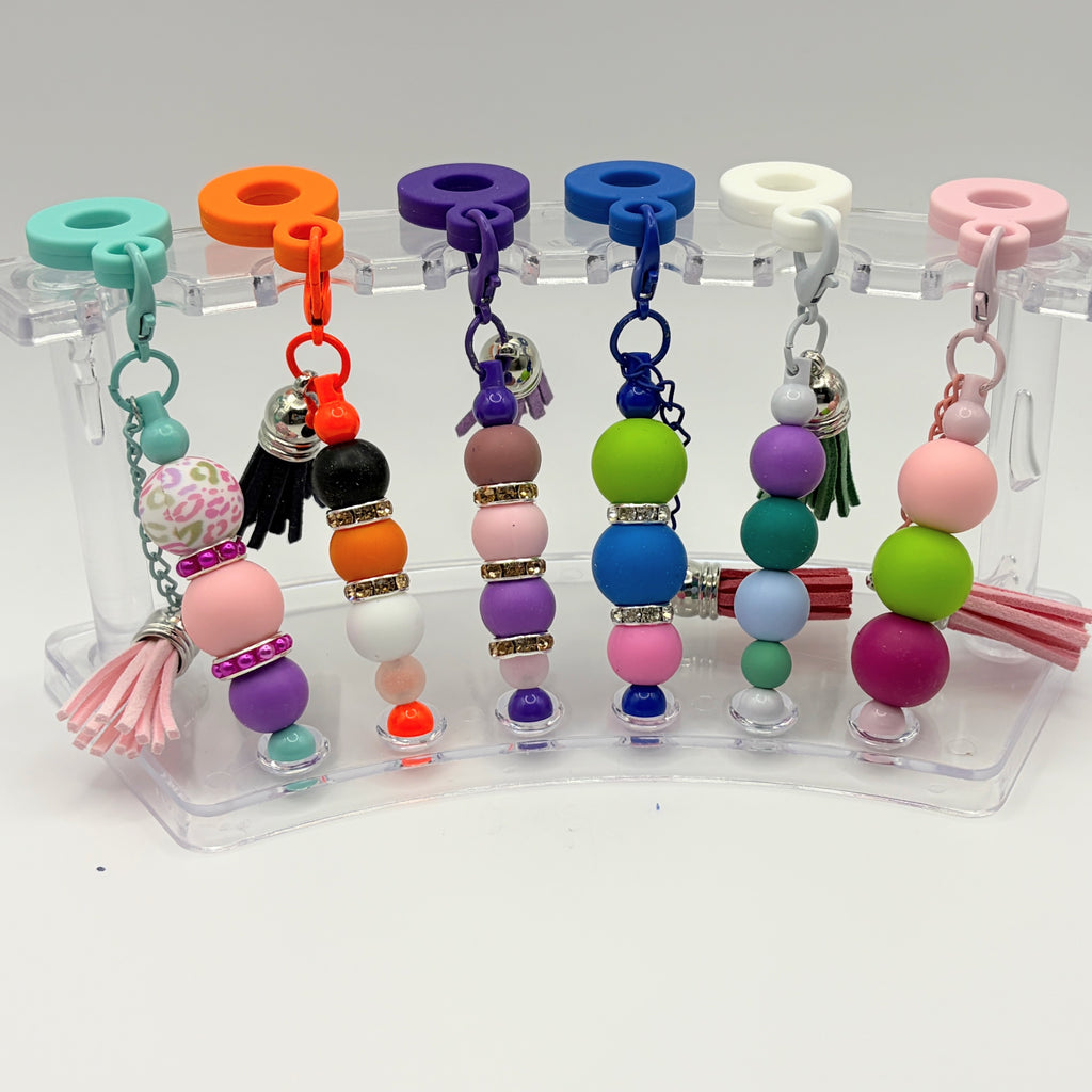 Beaded Straw Cap Charms – Reusable Silicone Tumbler Straw Toppers