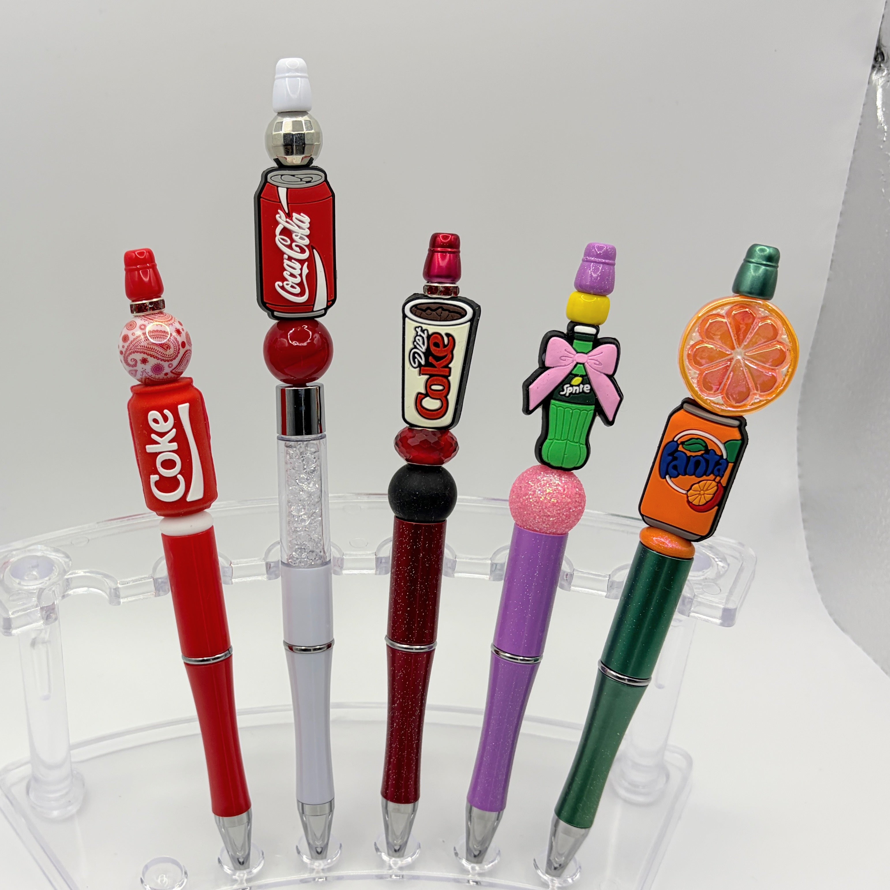 Coca-Cola Family Beaded Pen Collection – Coke, Diet Coke, Sprite & Fanta Handmade Pens