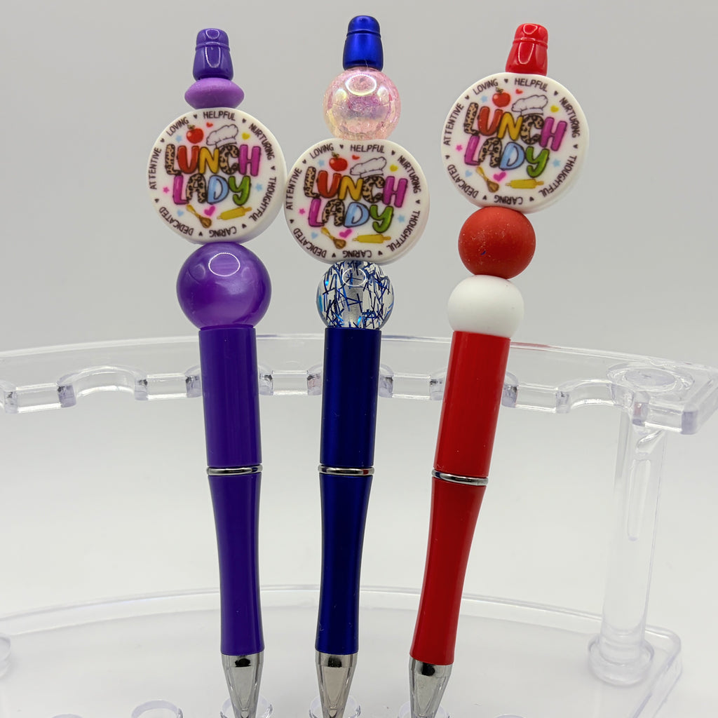 Lunch Lady Beaded Pen Collection – Handmade Beaded Gift Pen | School Cafeteria Staff Appreciation