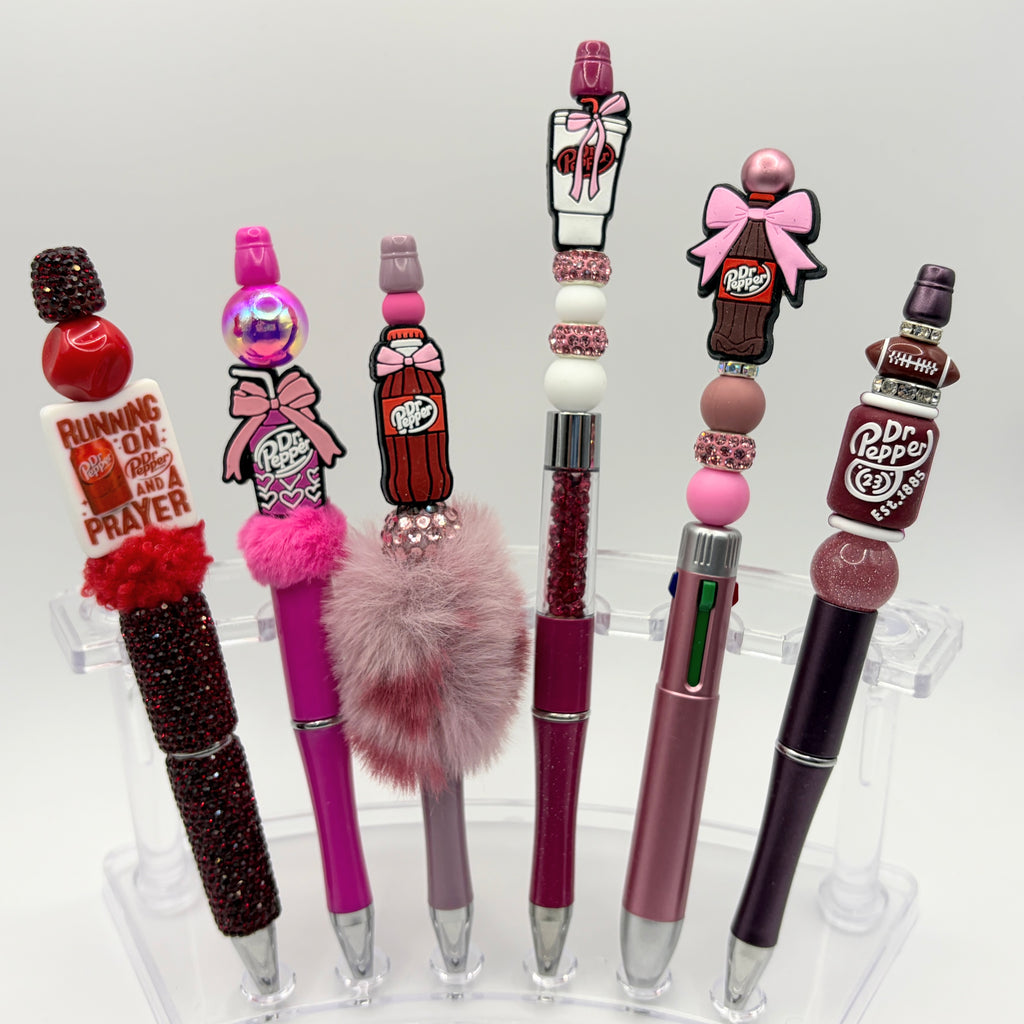 Dr Pepper Beaded Pen Collection – Handmade Dr Pepper Inspired Pens