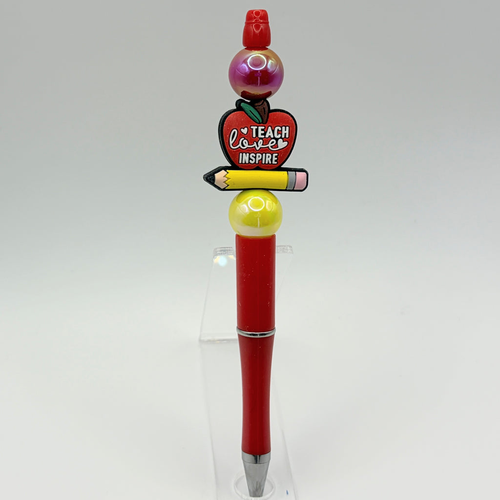 ✏️Teacher Beaded Pen Collection – Apple, School Bus, Books & Classroom Gifts✏️