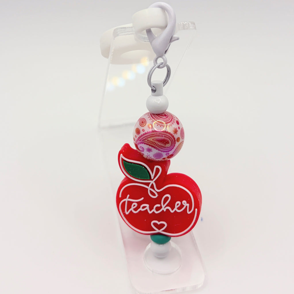 Teacher Apple Straw Topper | Reusable Silicone Straw Cap | Back to School Gift