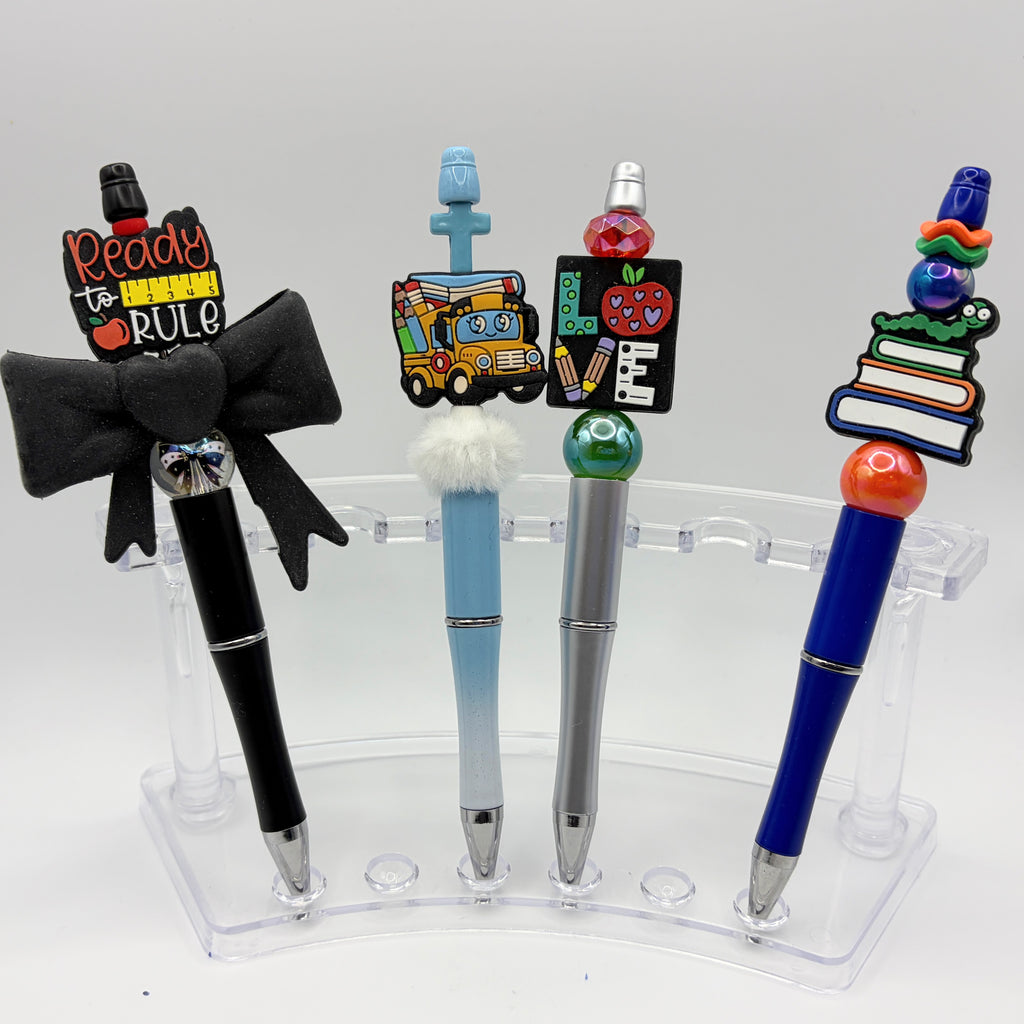 ✏️Teacher Beaded Pen Collection – Apple, School Bus, Books & Classroom Gifts✏️
