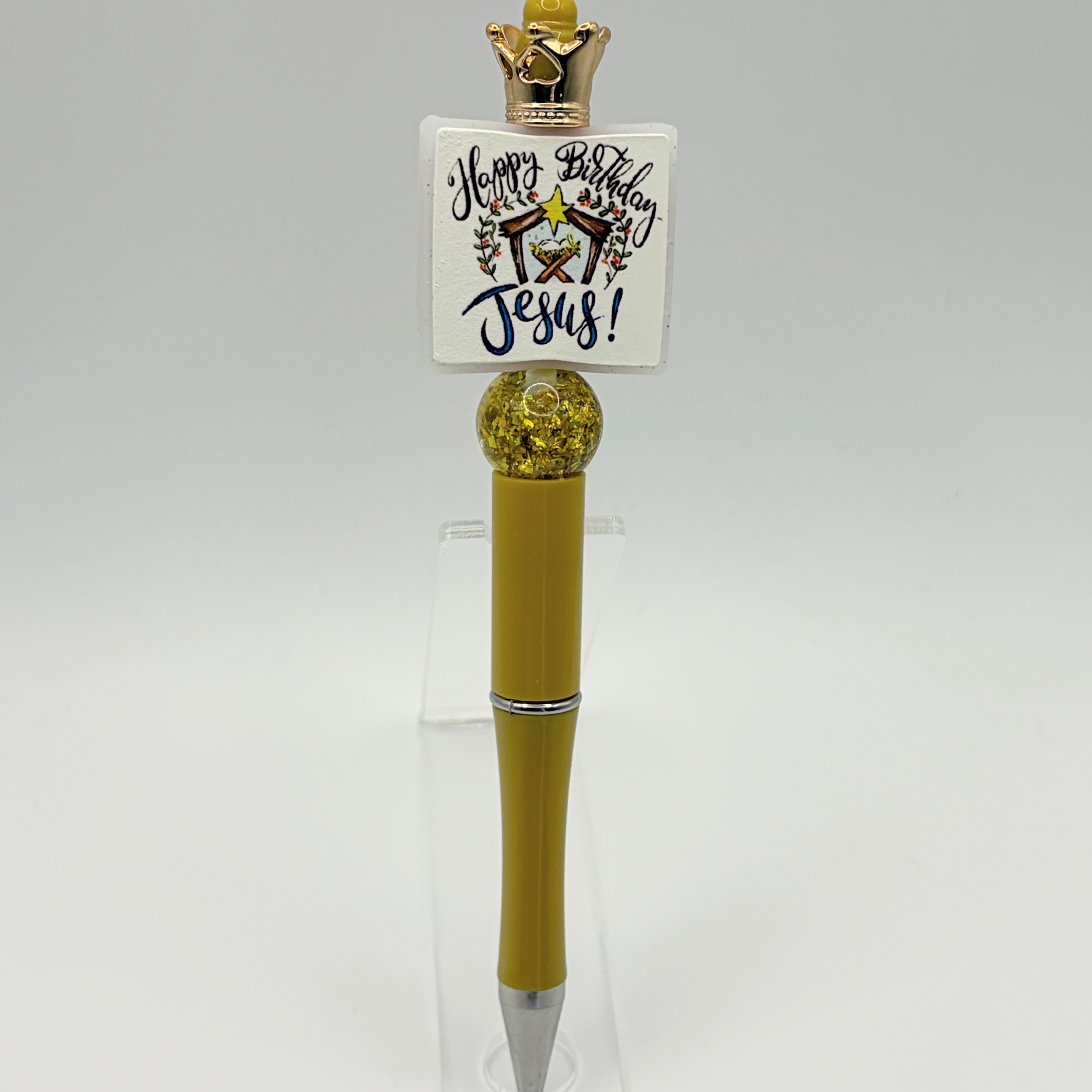 Nativity & Happy Birthday Jesus Beaded Pen Collection | Handmade Christmas Pens