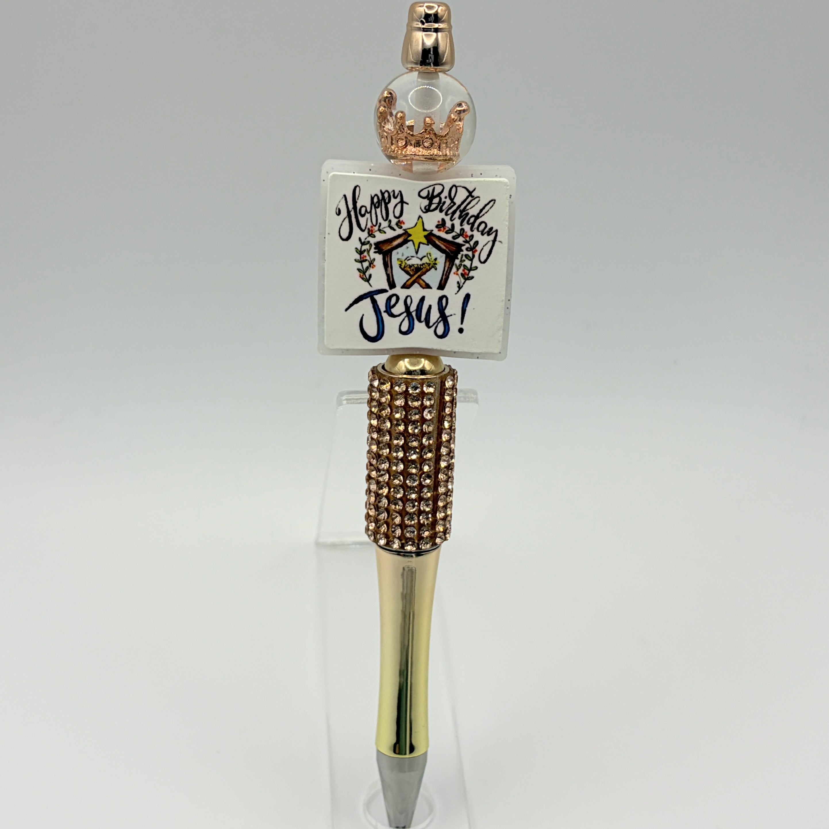 Nativity & Happy Birthday Jesus Beaded Pen Collection | Handmade Christmas Pens