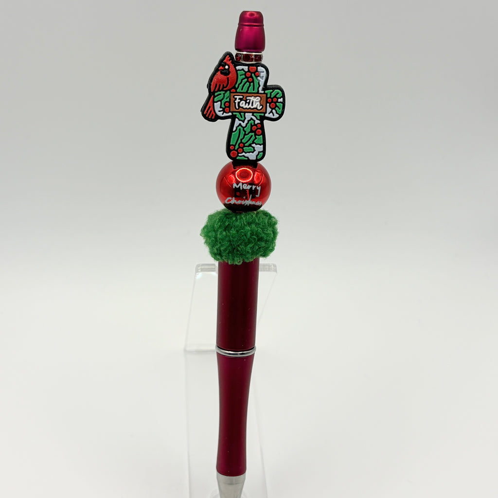 Faith-Filled Christmas Beaded Pen Collection | Handmade Christian Holiday Pens