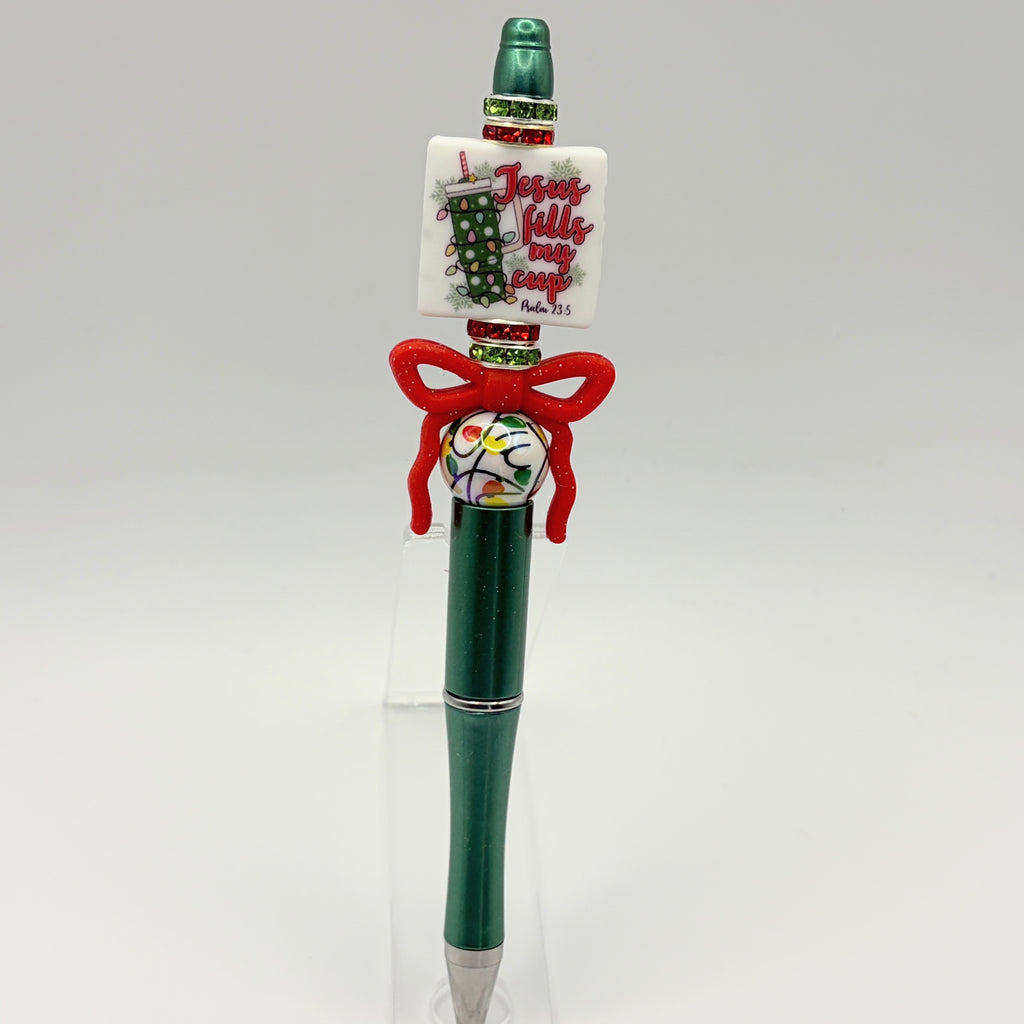 Faith-Filled Christmas Beaded Pen Collection | Handmade Christian Holiday Pens