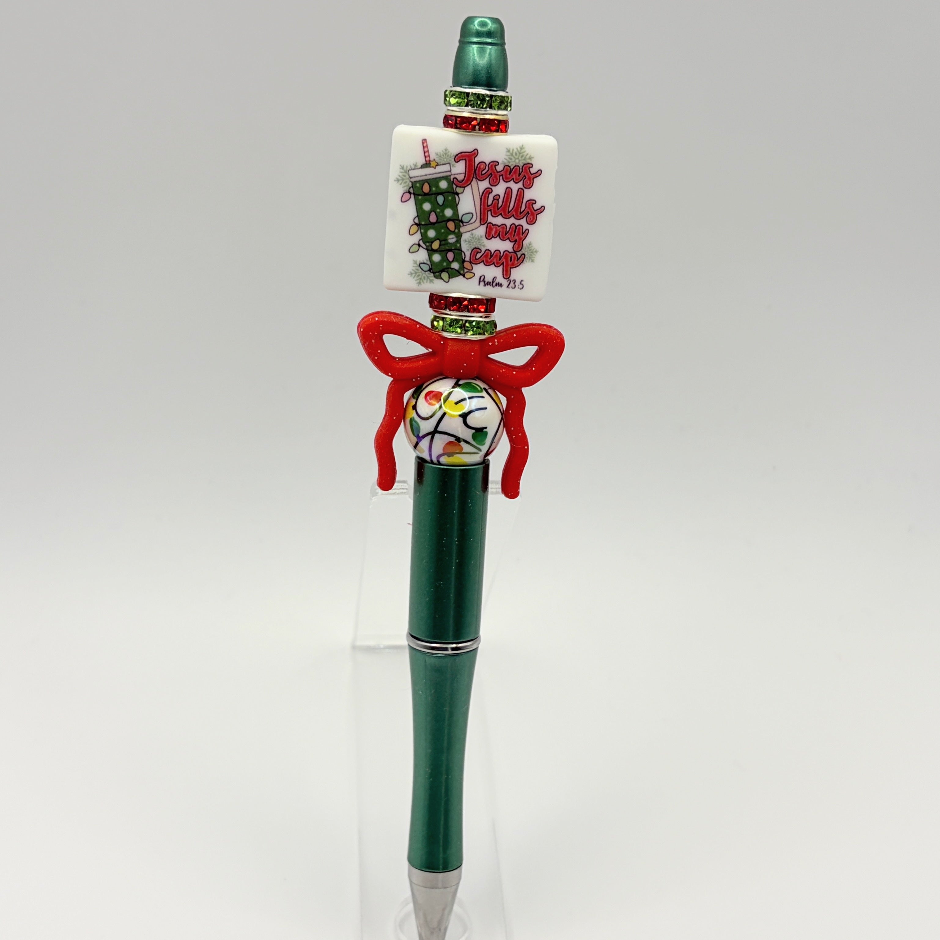 Faith-Filled Christmas Beaded Pen Collection | Handmade Christian Holiday Pens