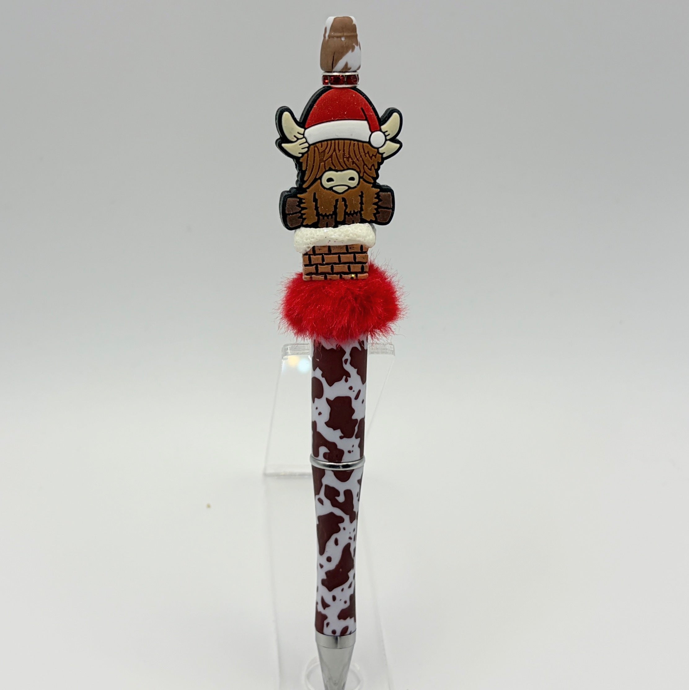 Christmas Highland Cow Beaded Pen Collection | Handmade Holiday Gift Pens