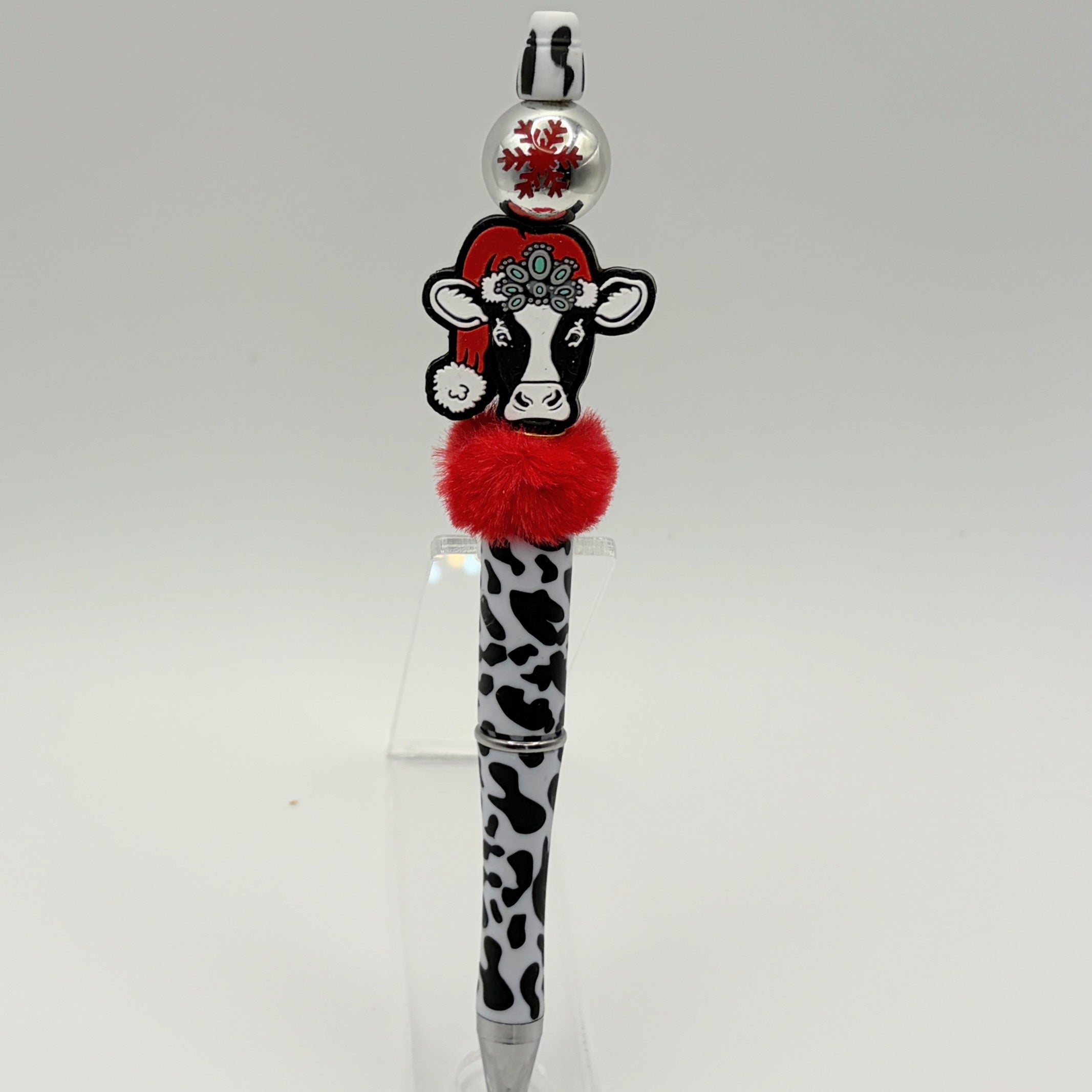 Christmas Highland Cow Beaded Pen Collection | Handmade Holiday Gift Pens