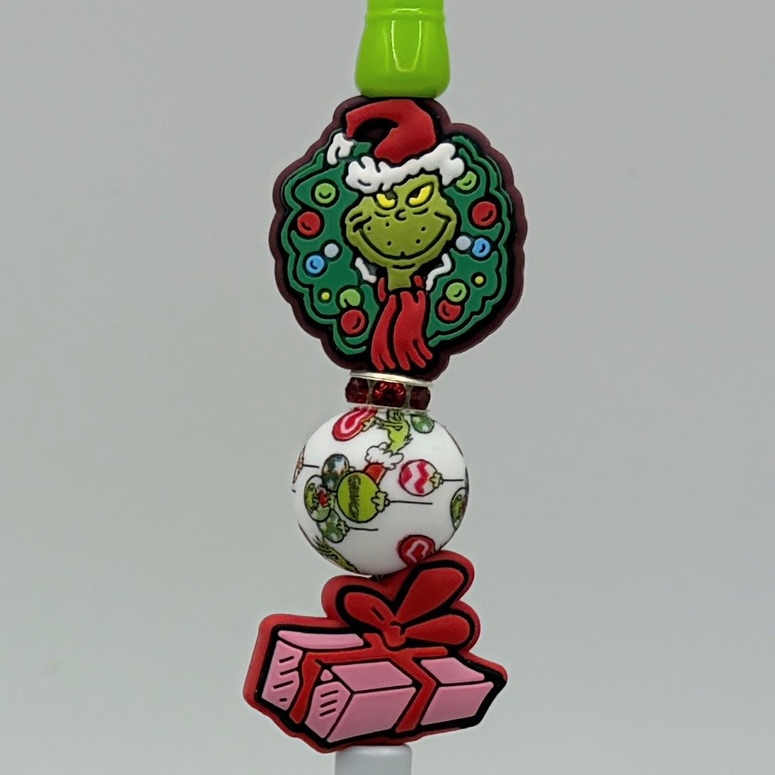 Christmas Character Beaded Pencils | Handmade Holiday Pencils