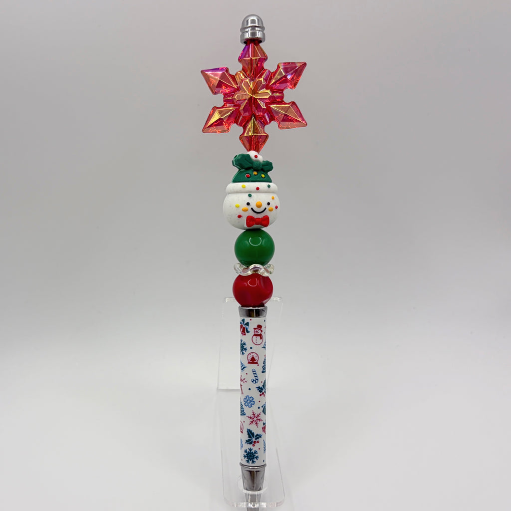 Festive Snowman Christmas Beaded Pens | Choose Your Style
